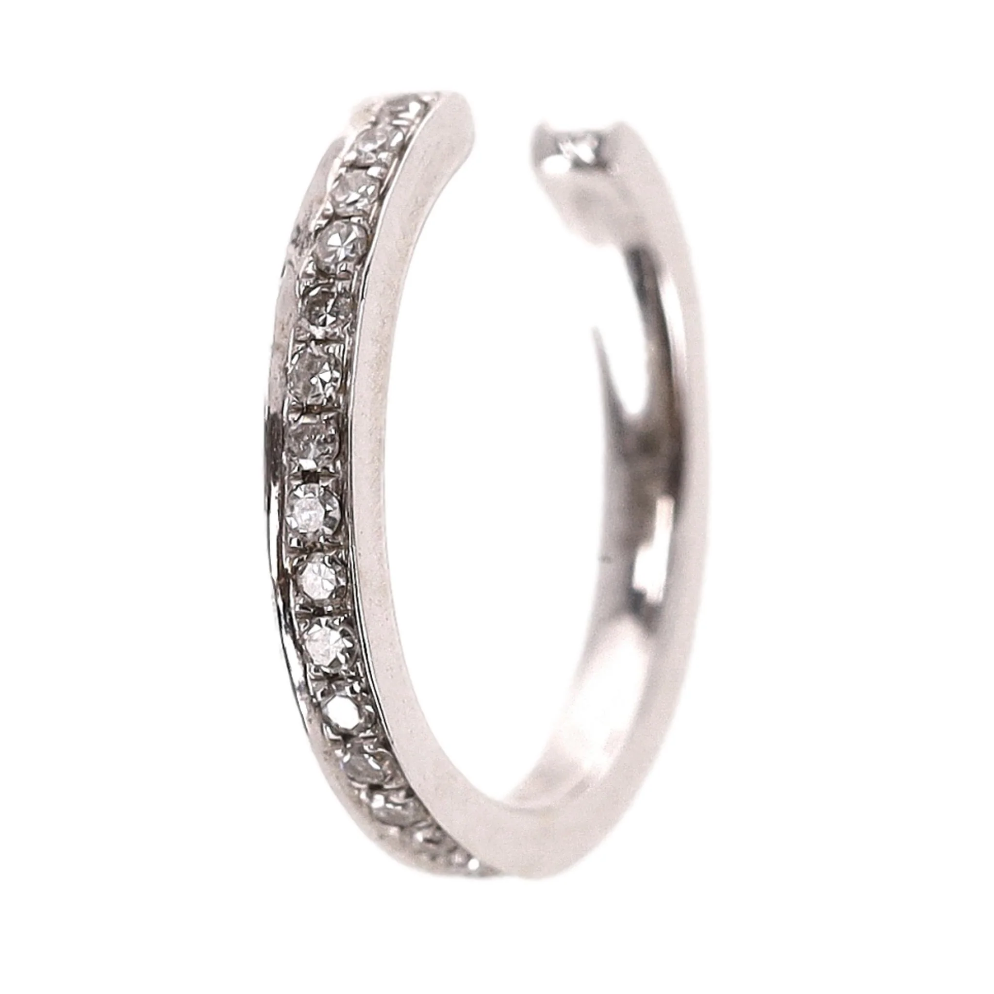 14k White Gold & Diamond Ear Cuff