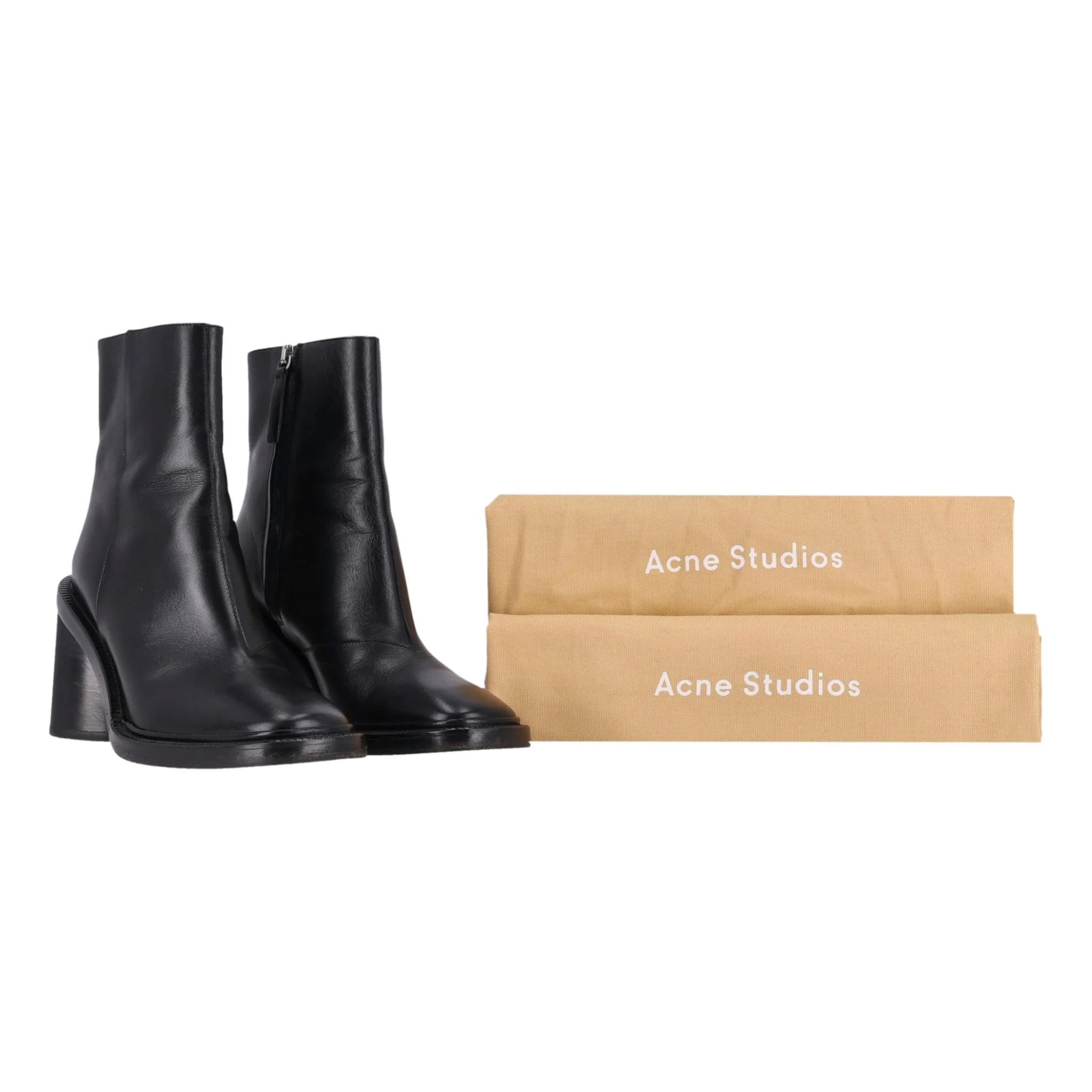 Acne Studios Booker Leather Ankle Boots. Size 35 - Image 2