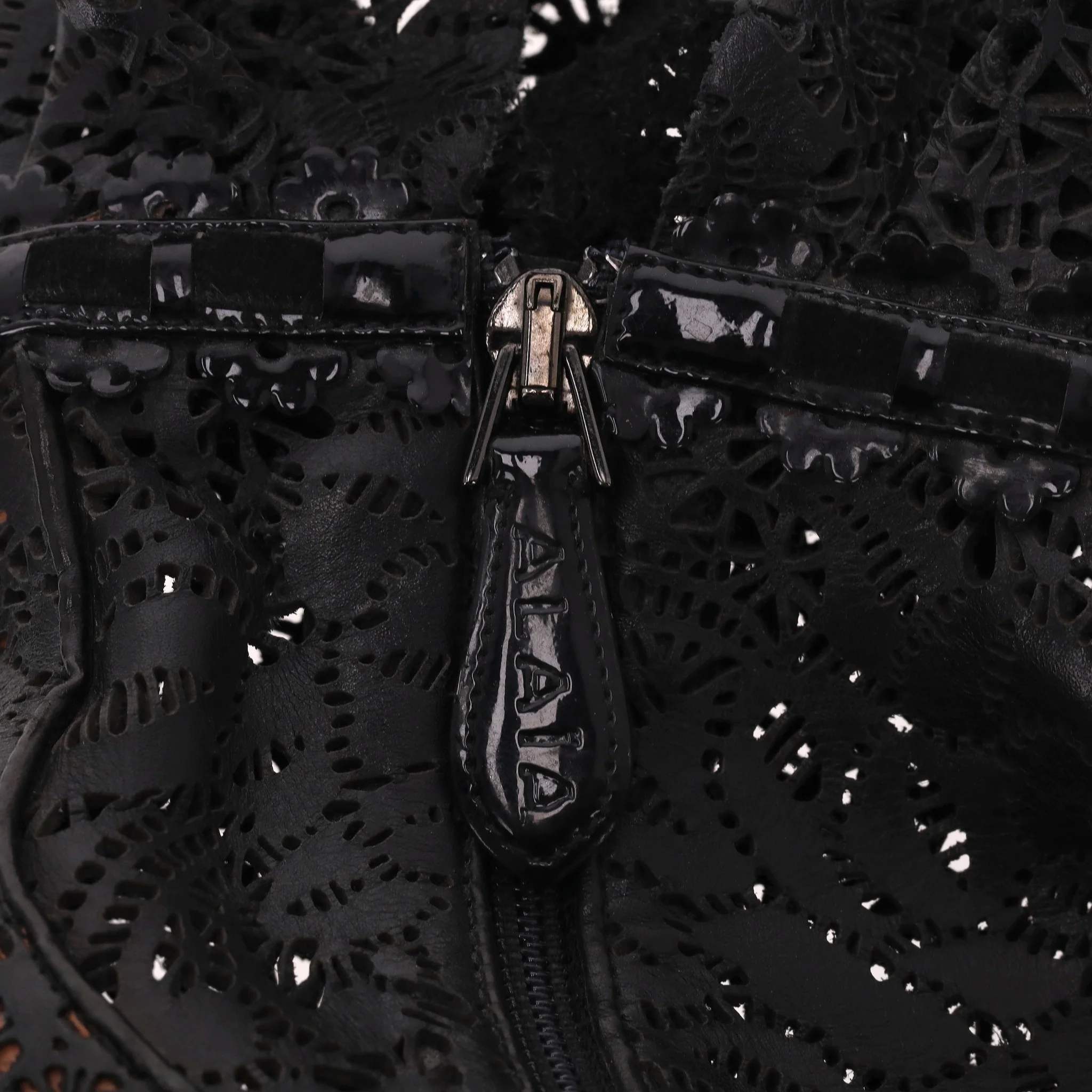 Alaia Laser-Cut & Lace Detail Leather Ankle Boots. Size 38 - Image 6