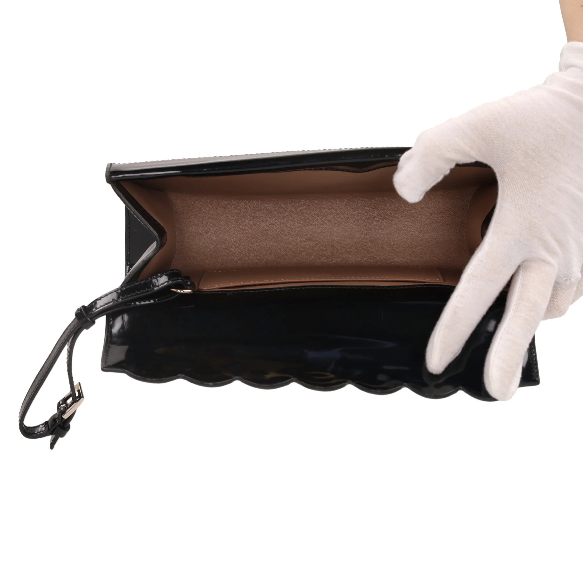 Alaia Studded Leather Clutch Bag With Wristlet Strap - Image 6
