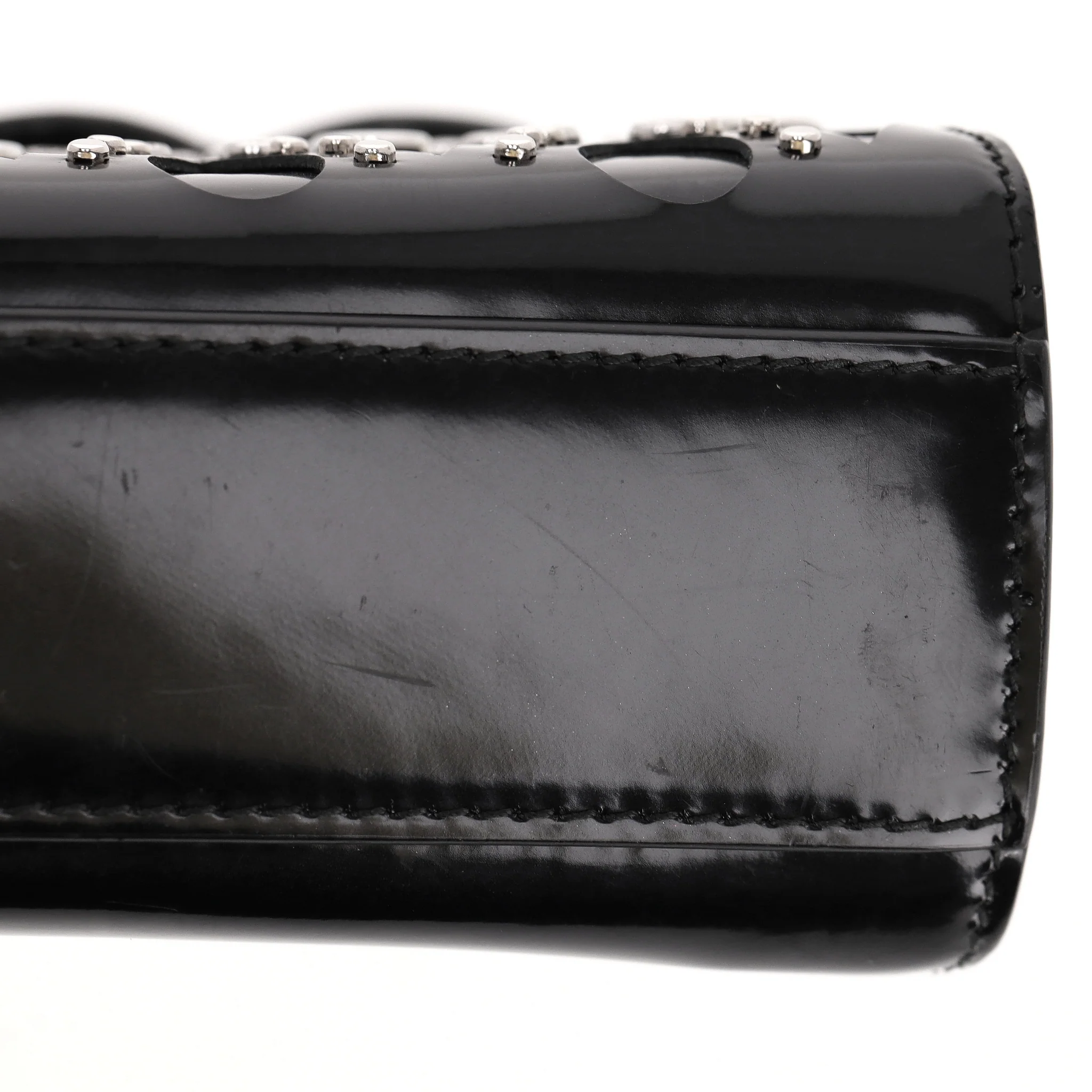 Alaia Studded Leather Clutch Bag With Wristlet Strap - Image 8