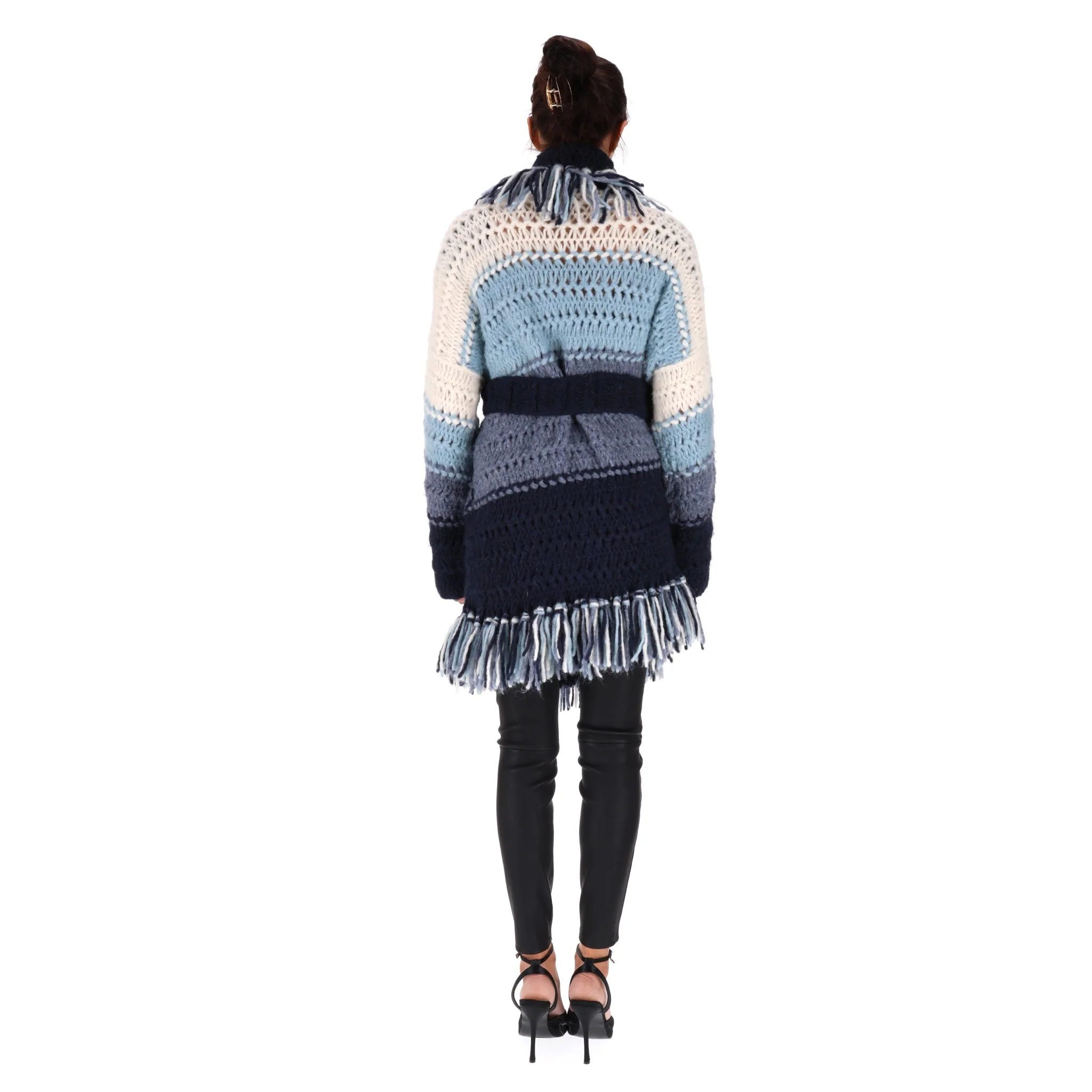 Alanui Alpaca Fringed Knitted Cardi/Coat. Size XS - Image 4
