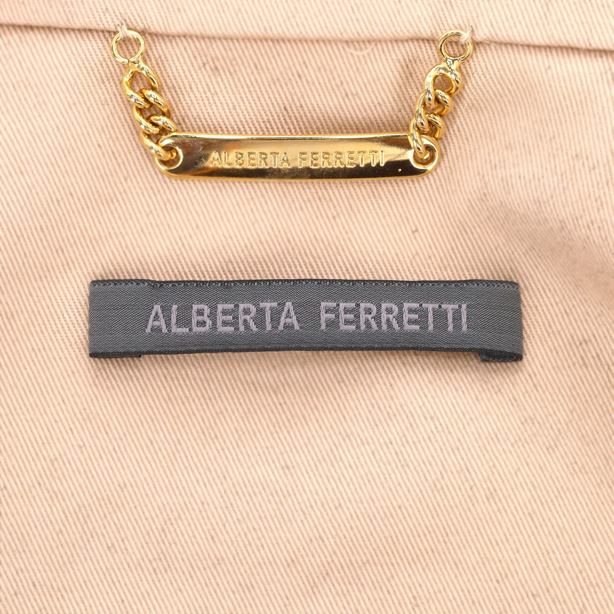 Alberta Ferretti Belted Cotton-Blend Jacket. Size 40IT - Image 7