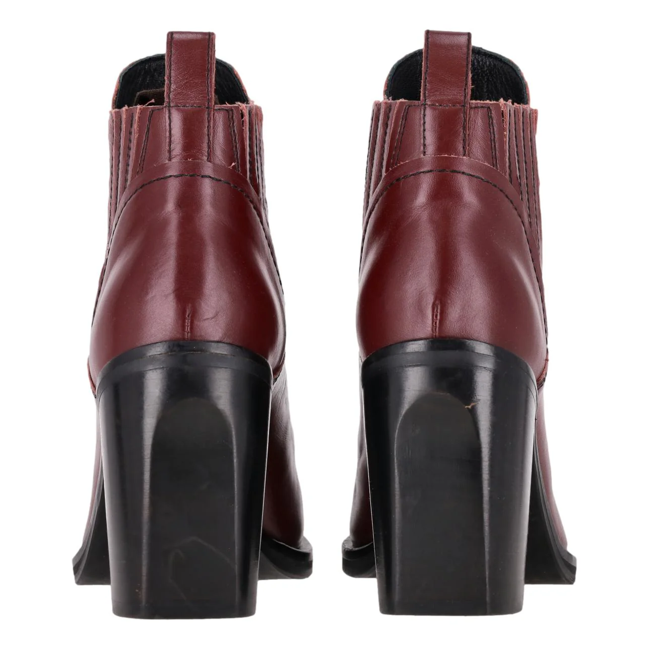 Alexander McQueen Block Heel Leather Chelsea Boots. Size 38 - Image 4