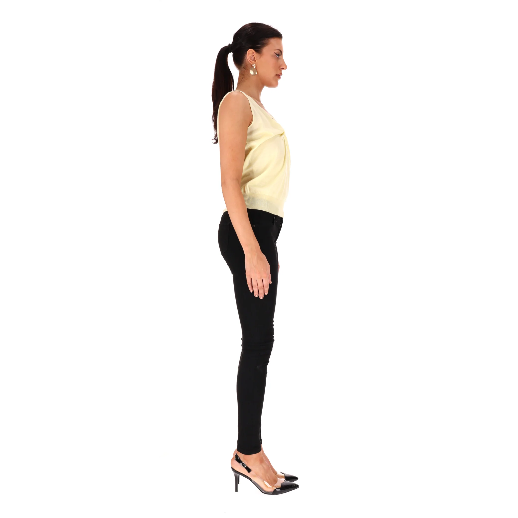 Alexander McQueen Cashmere, Wool & Silk Blend Knot Detail Top. Size M - Image 3