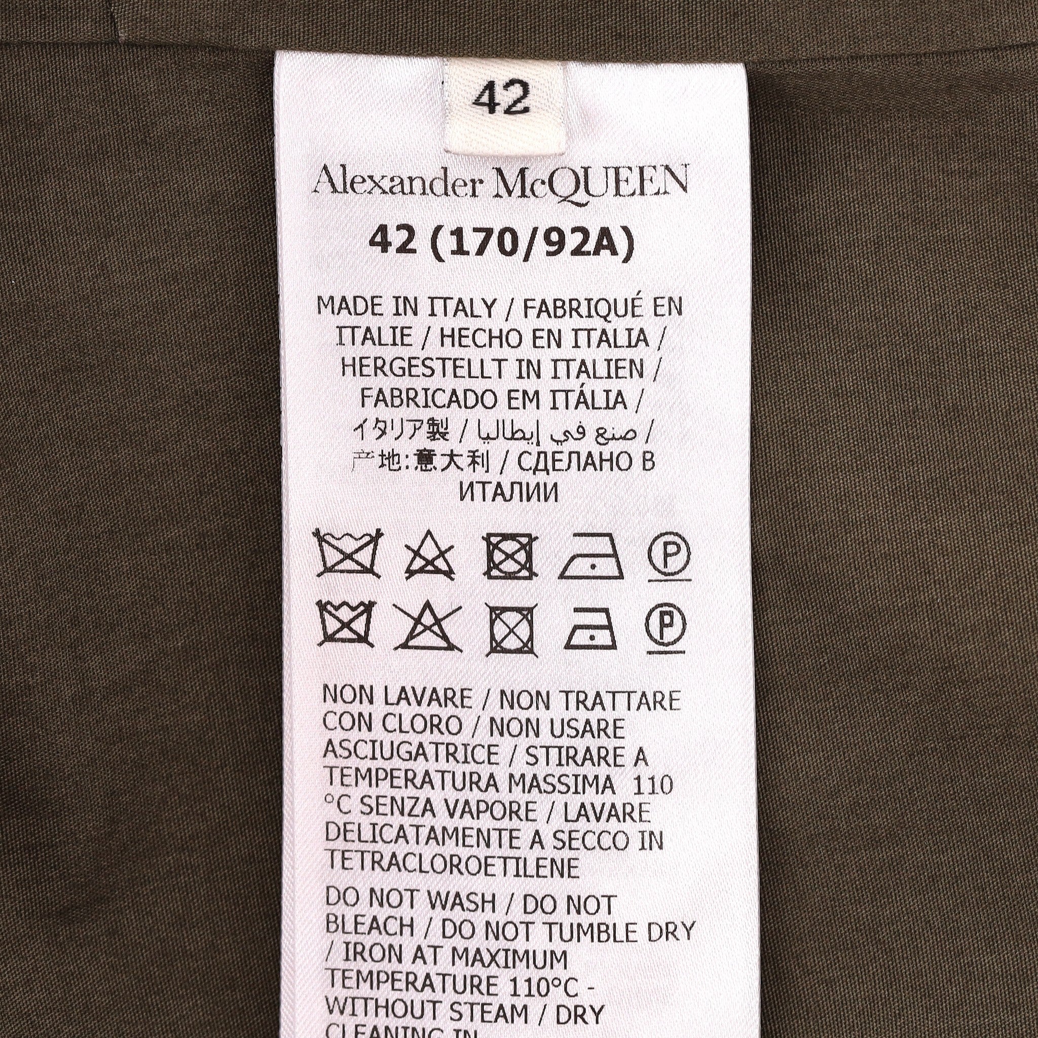 Alexander McQueen Cotton Gabardine Jacket. Size 42IT - Image 8