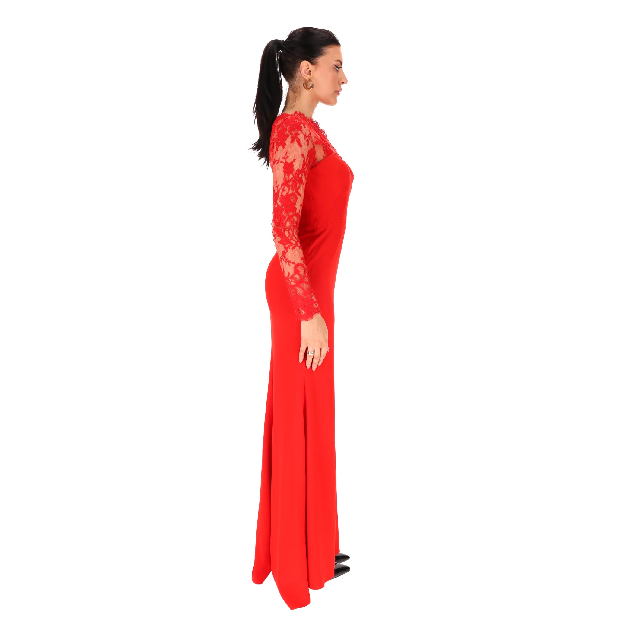 Alexander McQueen Lace Detail Evening Dress. Size XXS - Image 3