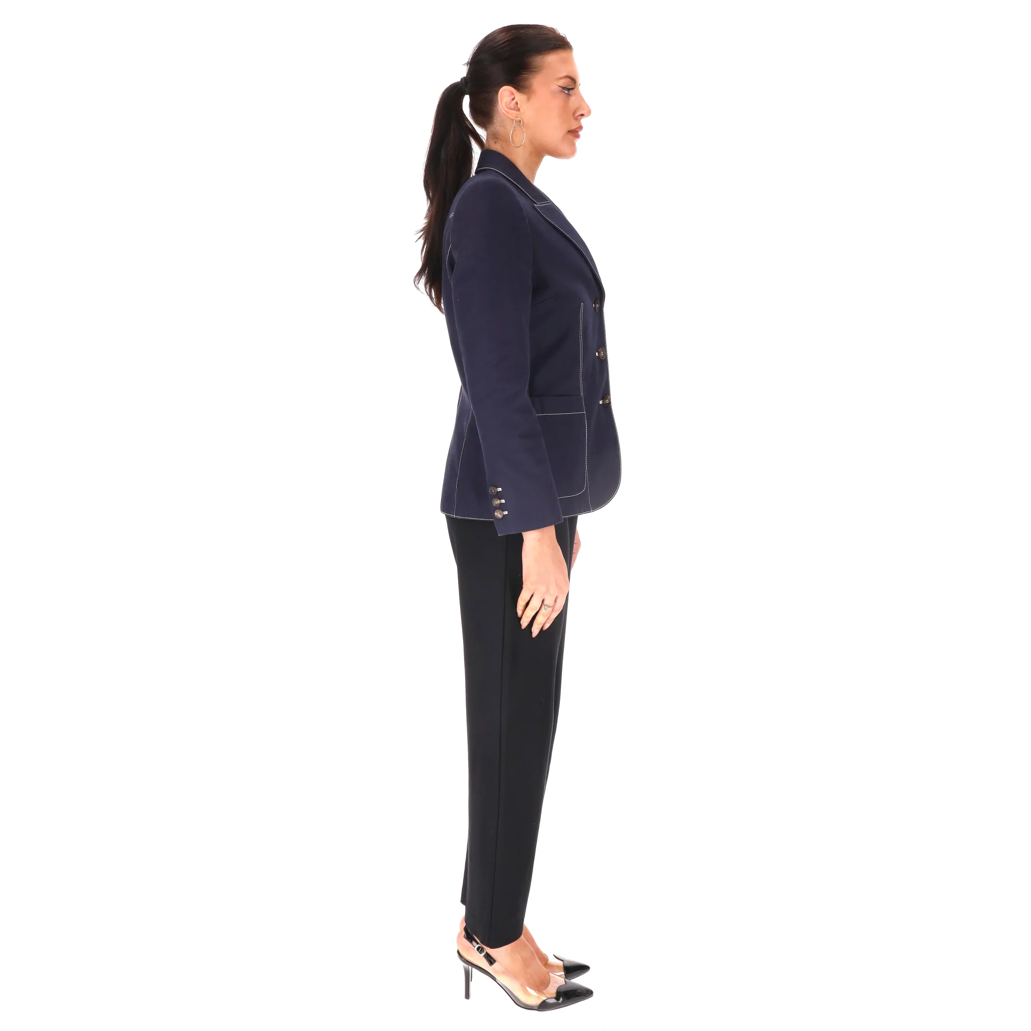 Alexander McQueen Contrast-Stitch Cotton Blazer.Size 42IT - Image 3