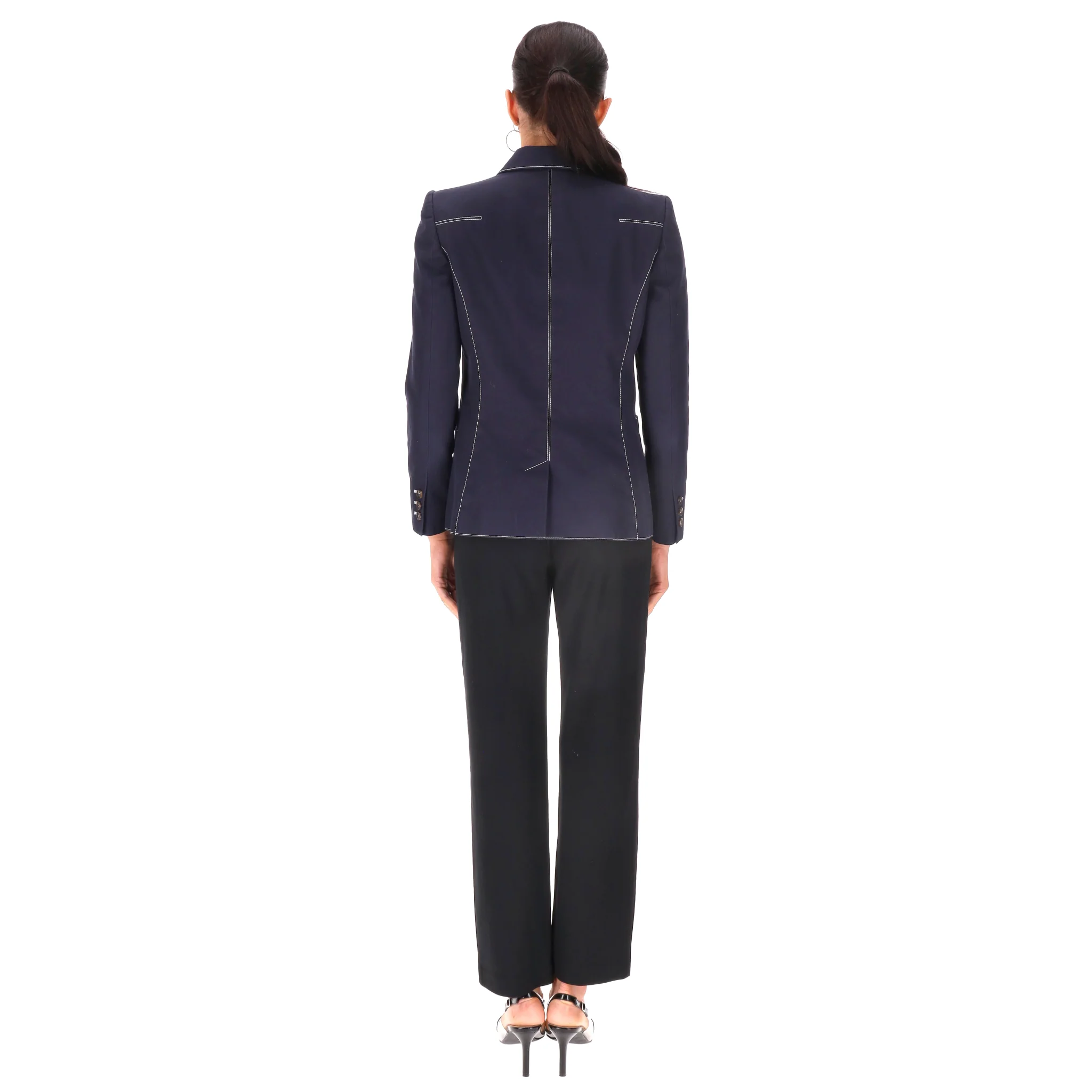 Alexander McQueen Contrast-Stitch Cotton Blazer.Size 42IT - Image 4