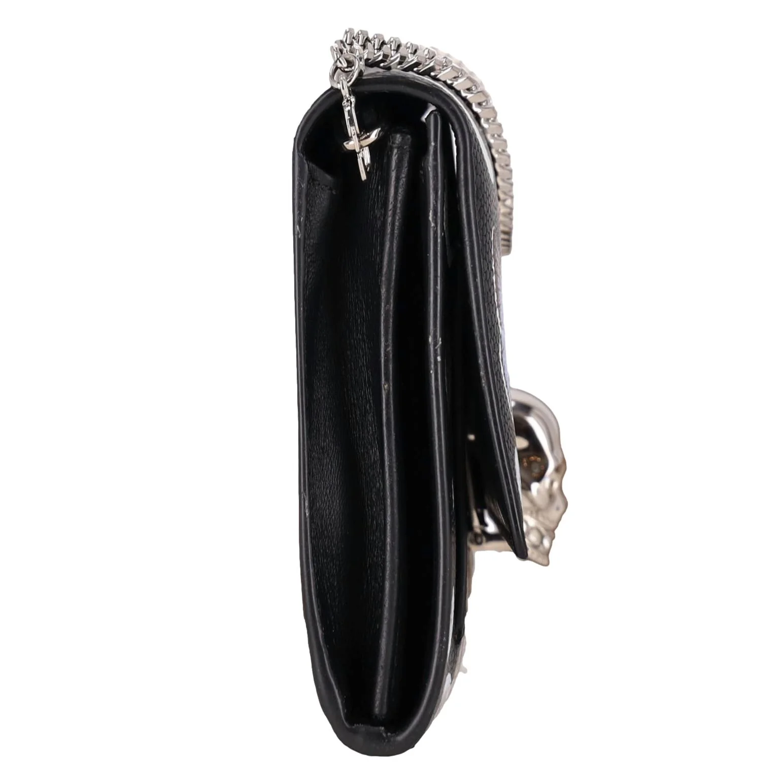 Alexander McQueen Nocturnal Print Leather Skull Wallet On Chain - Image 3