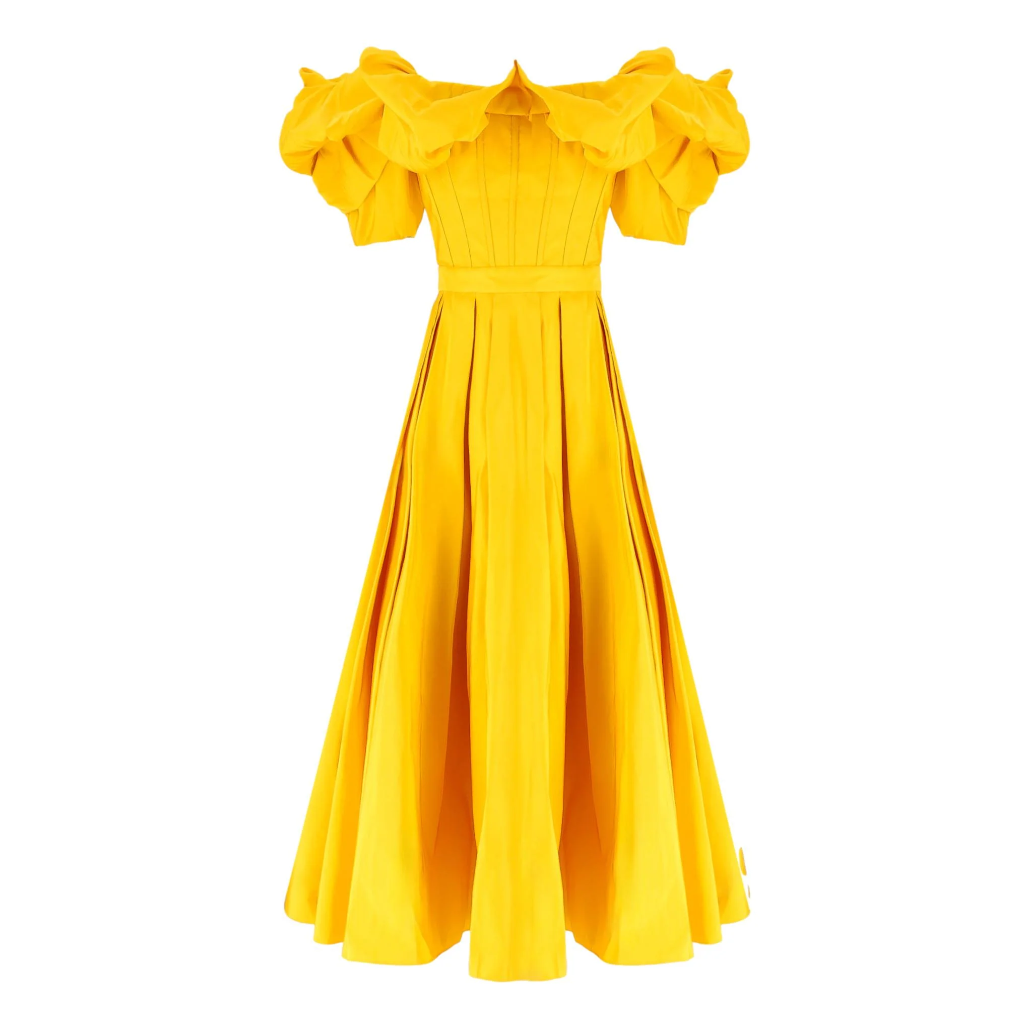 Alexander McQueen Off-The-Shoulder Boned Corset Midi Dress. Size 42IT