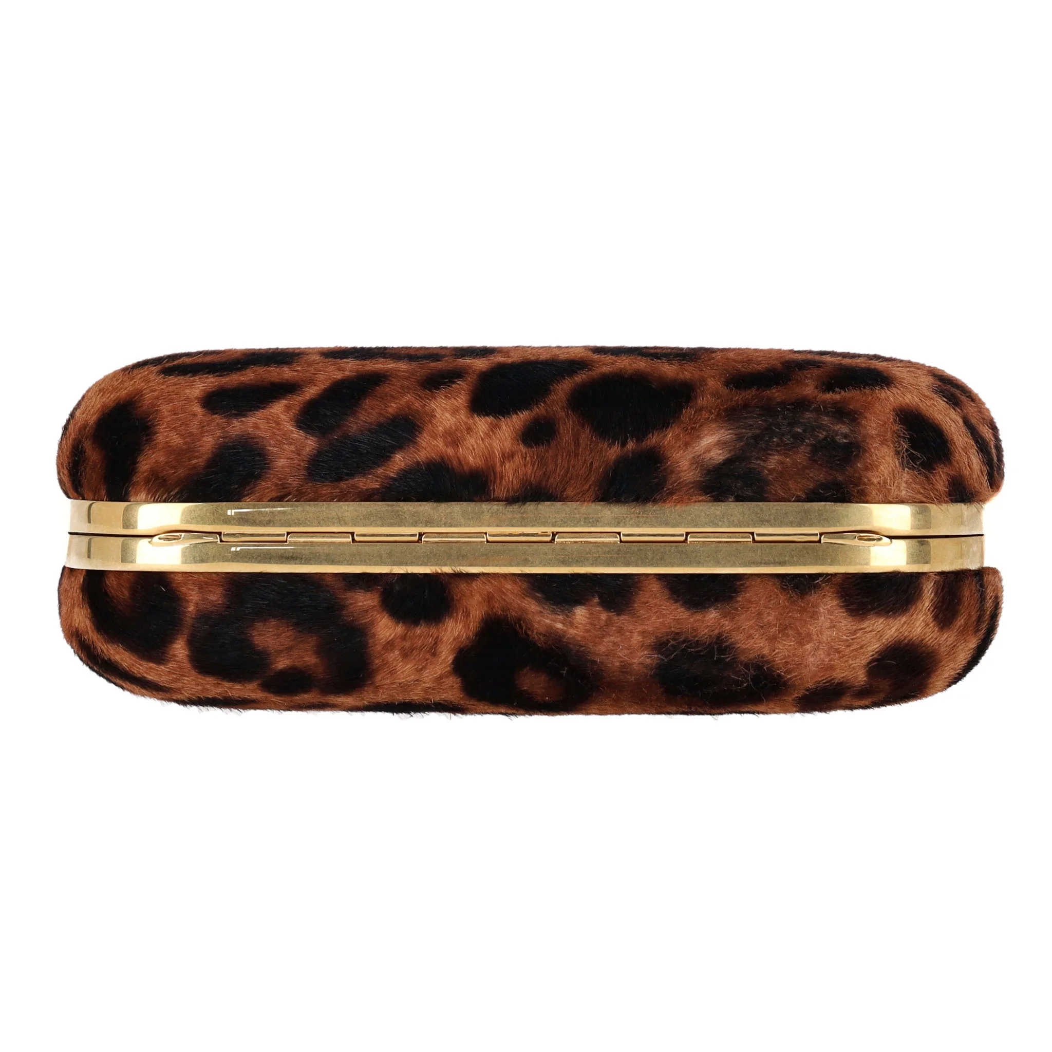 Alexander McQueen Skull Leopard Print Pony Hair Box Clutch Bag - Image 5