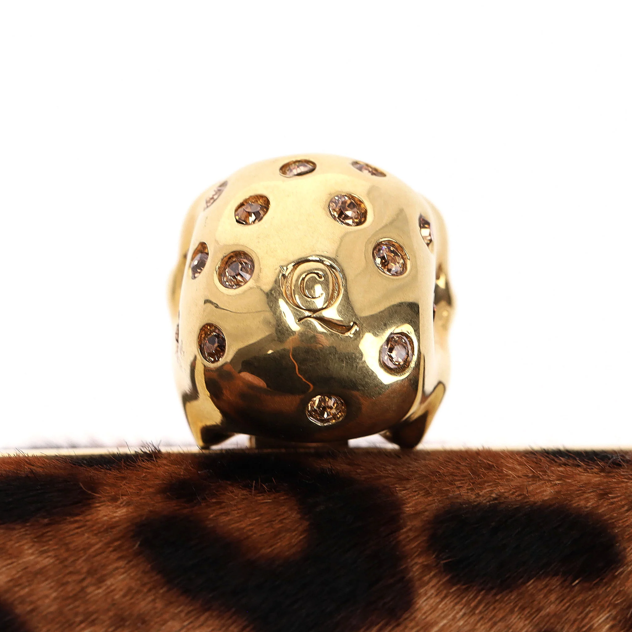Alexander McQueen Skull Leopard Print Pony Hair Box Clutch Bag - Image 8