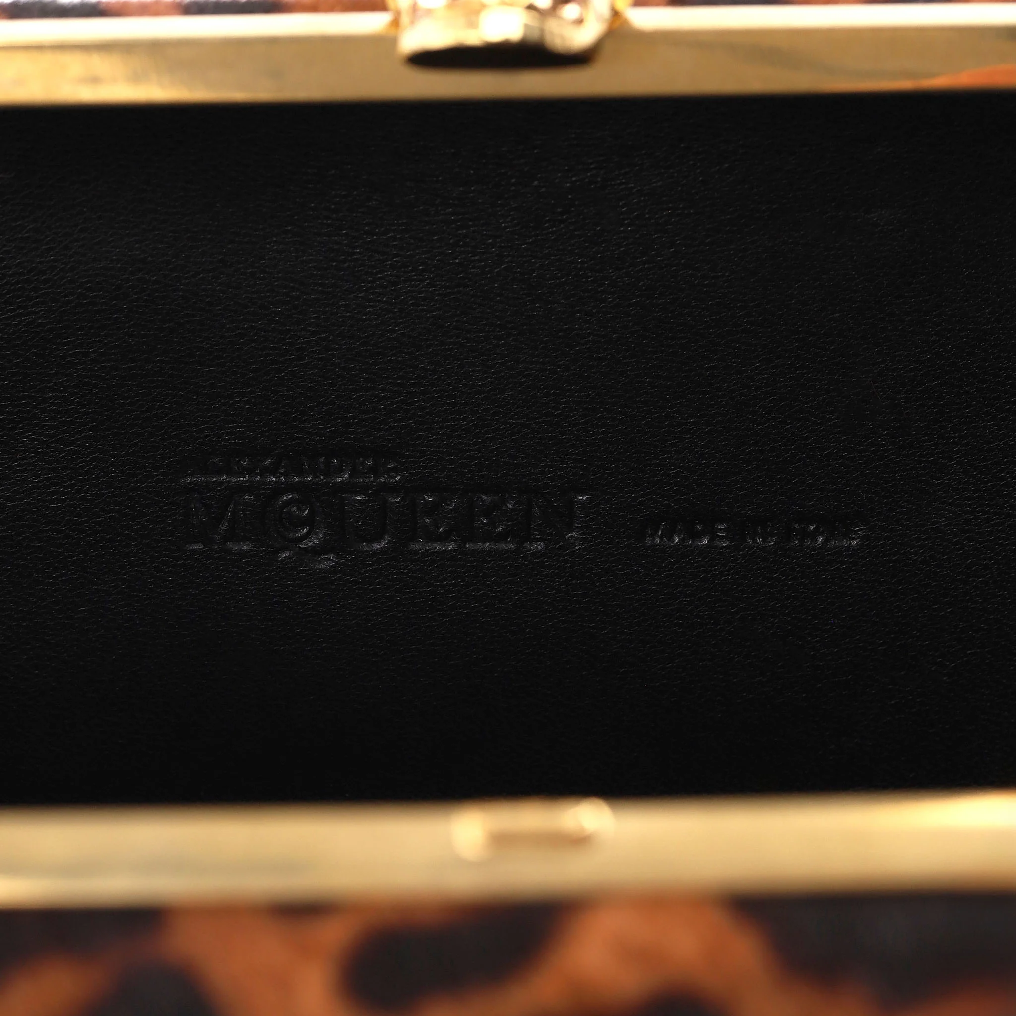 Alexander McQueen Skull Leopard Print Pony Hair Box Clutch Bag - Image 9