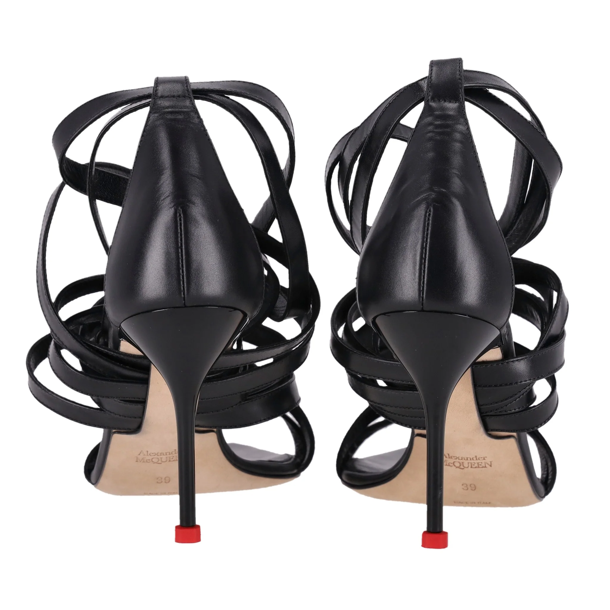 Alexander McQueen Strappy Leather Sandals. Size 39 - Image 4