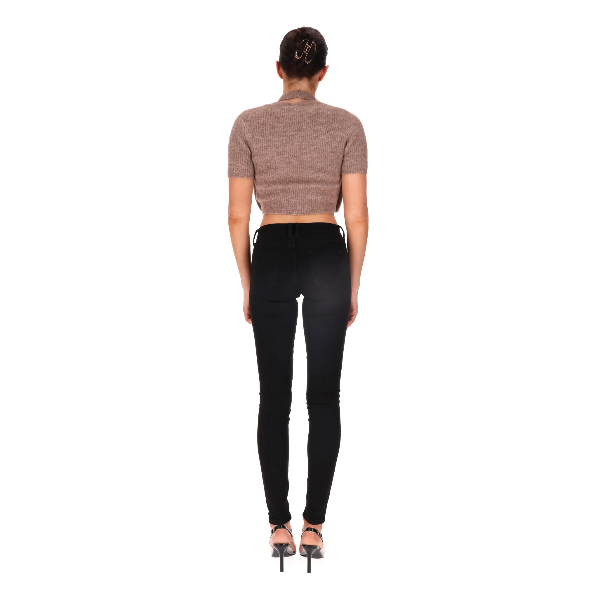 Alexander Wang Alpaca Blend Cropped Twin-Set Cardigan. Size M - Image 4