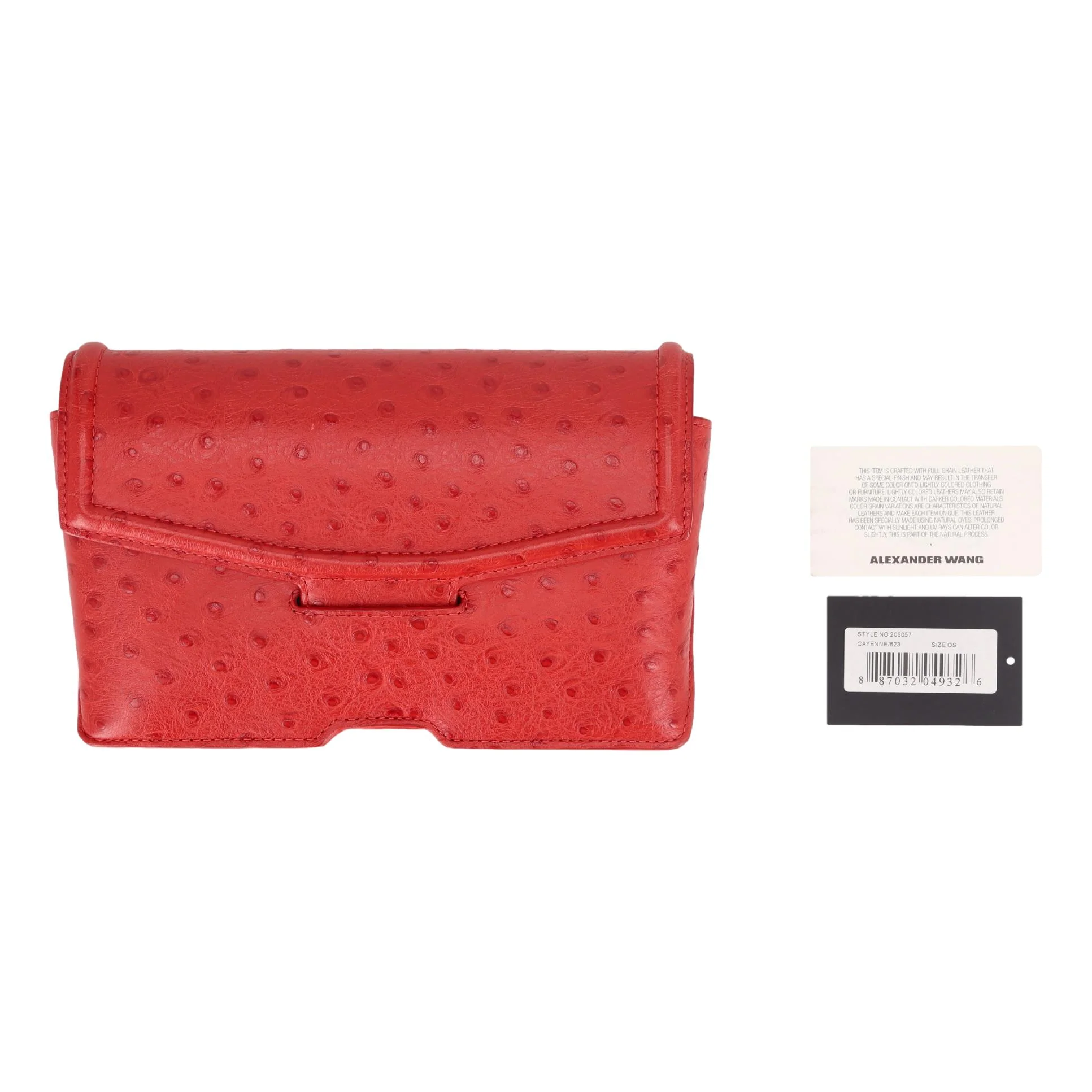 Alexander Wang Ostrich Embossed Leather Sunglasses Case/Clutch Bag - Image 5