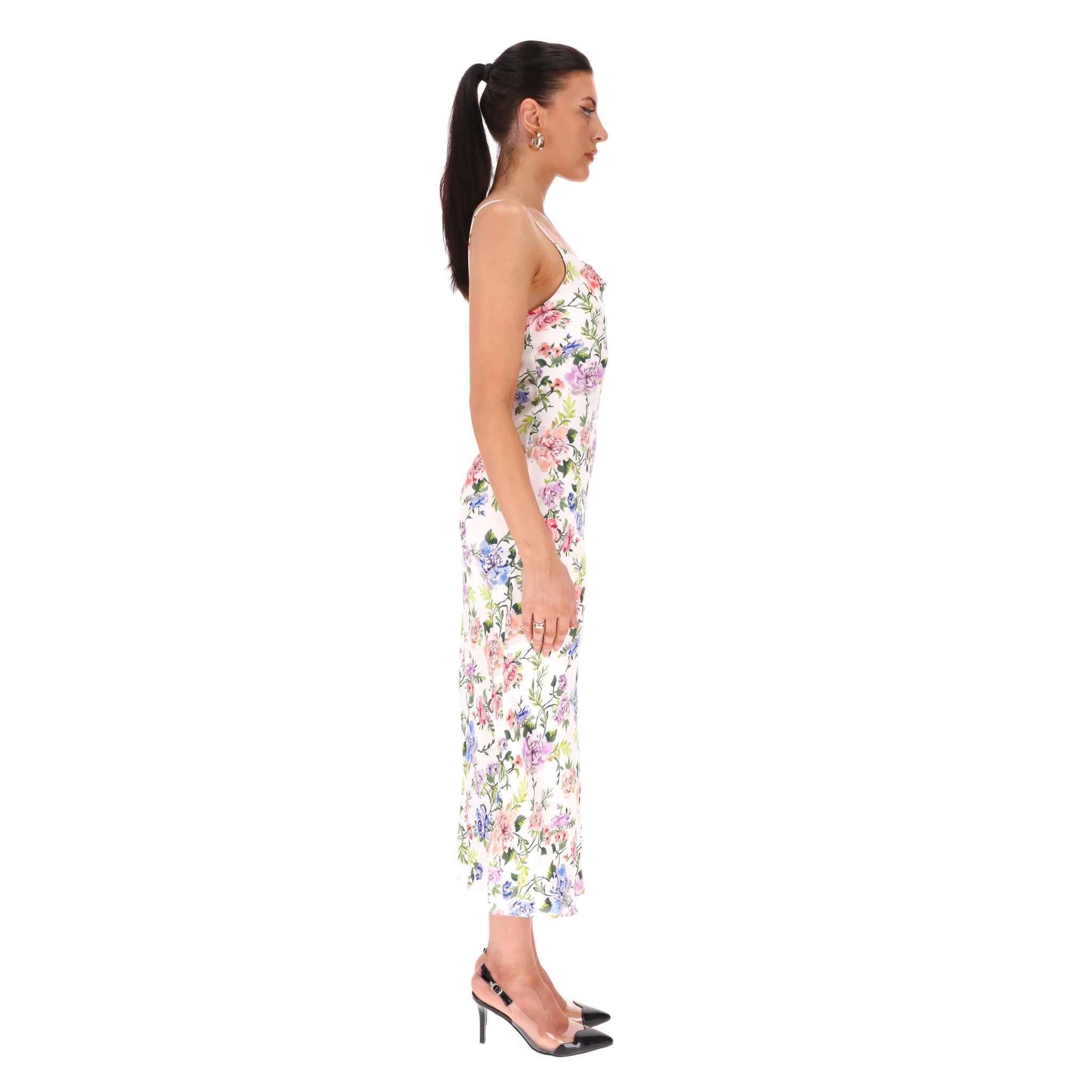 Alice + Olivia Floral Print Side Slit Dress. Size 0 - Image 3