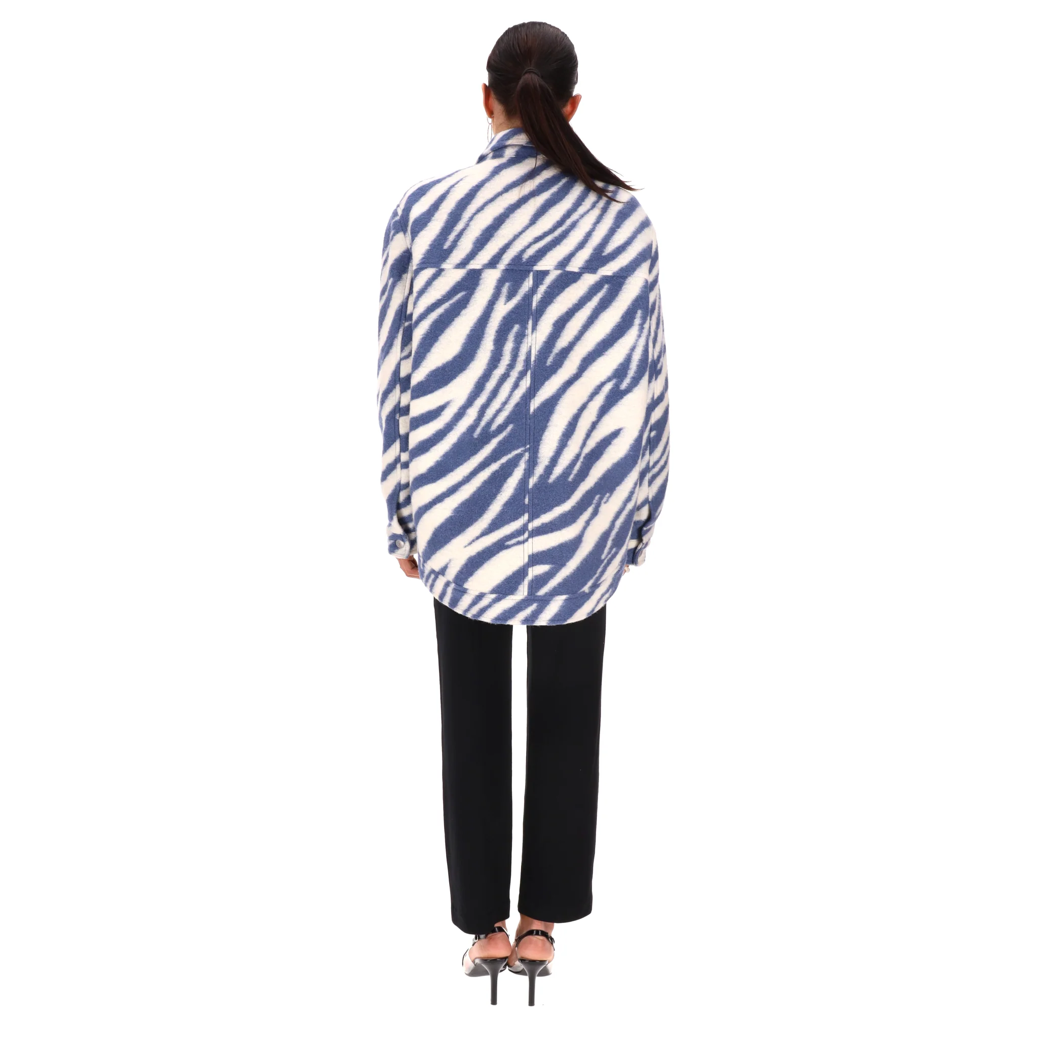 AllSaints Zebra Stripe Wool Shacket/Jacket. Size 12UK - Image 4