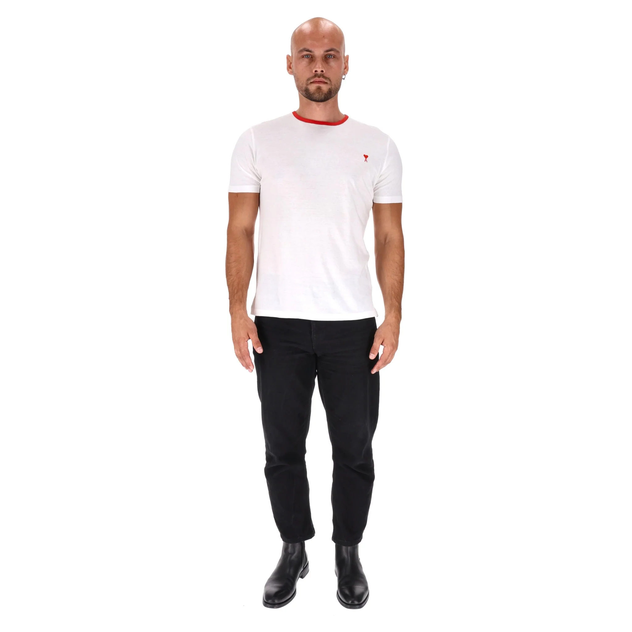 Ami Paris Ami De Coeur Cotton Logo T-Shirt. Size XS - Image 2
