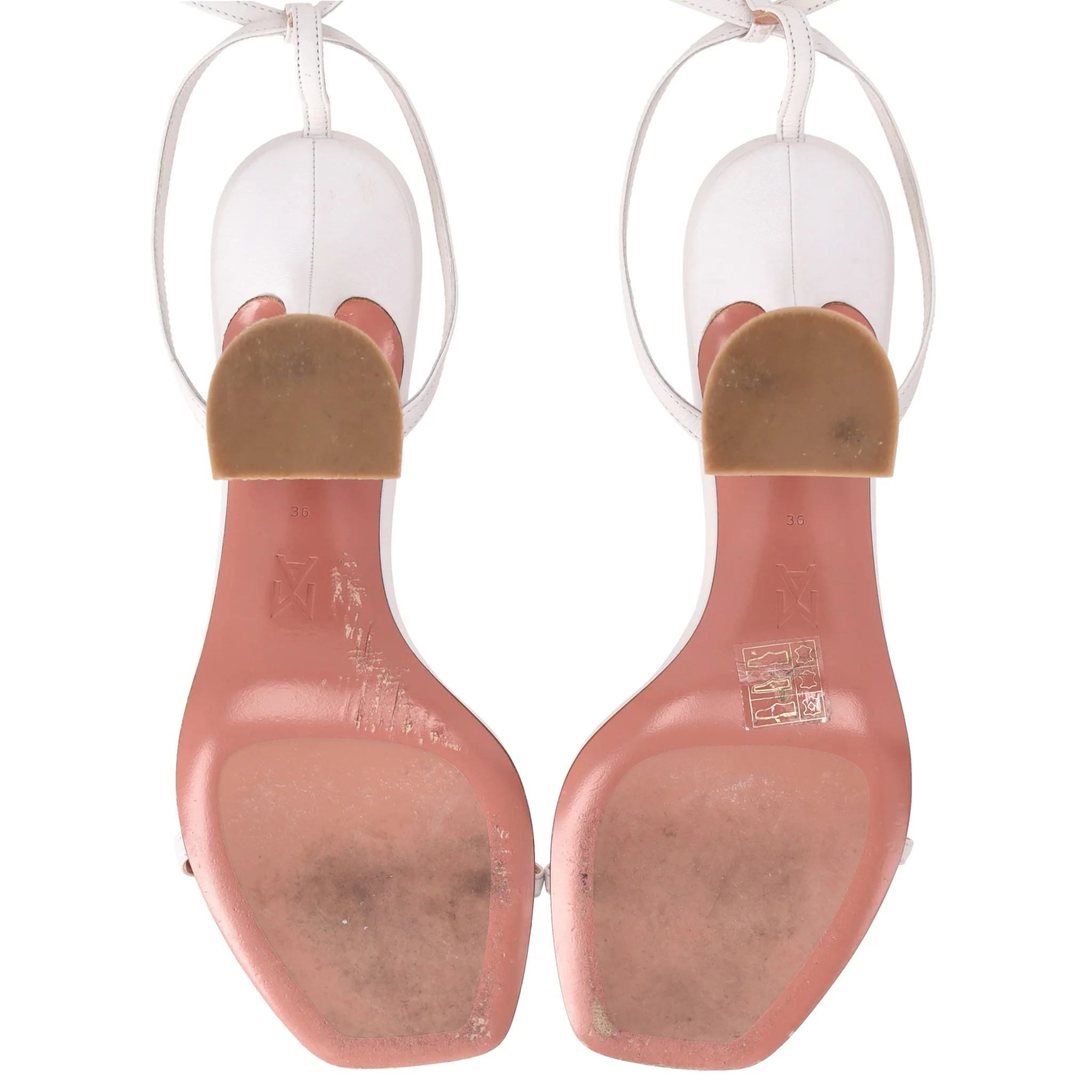 Amina Muaddi Vita 95 Leather Ankle Wrap Heels . Size 36 - Image 6