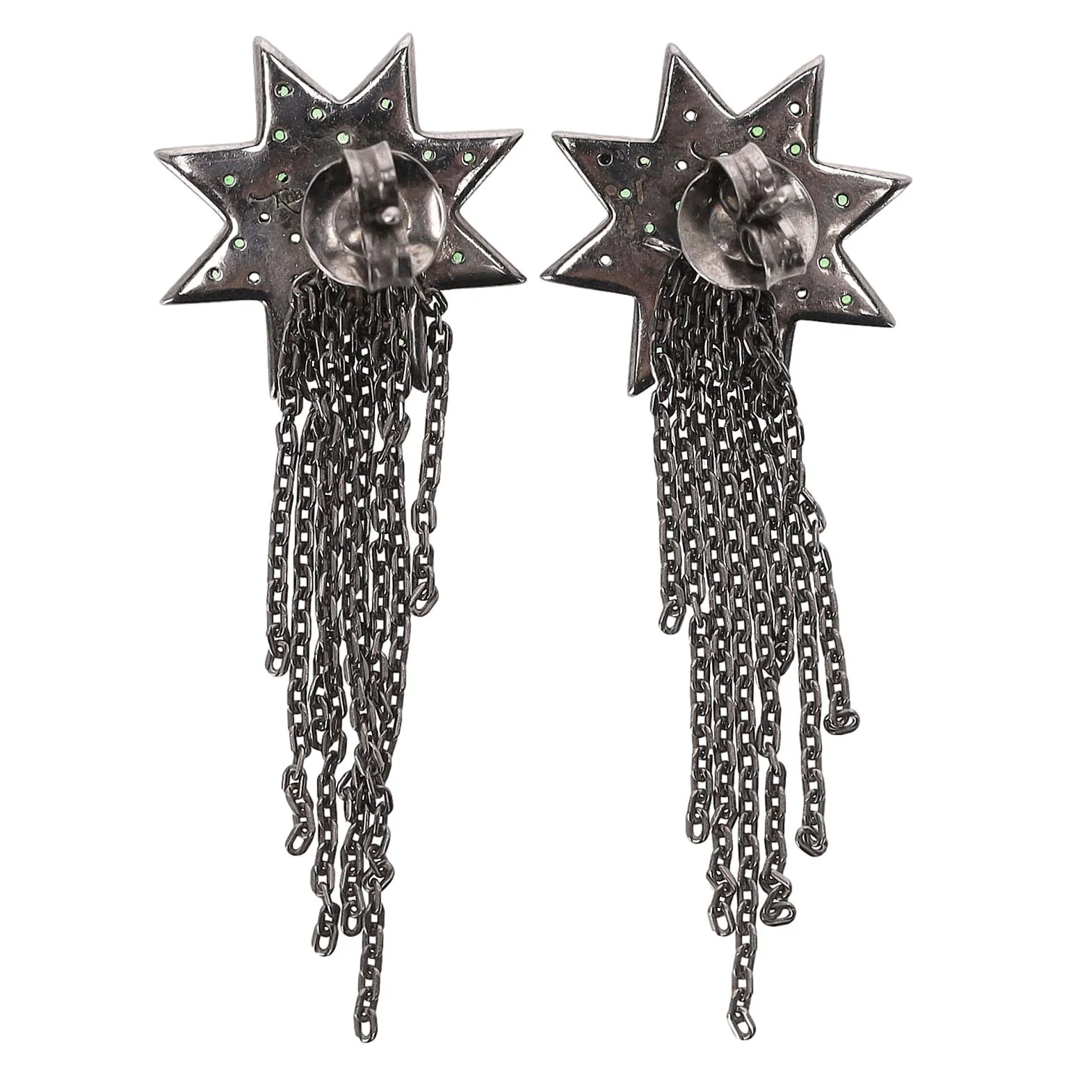 Ana De Costa Shooting Star Earrings in 18k White Gold Rhodium Plated & Tsavorite - Image 6