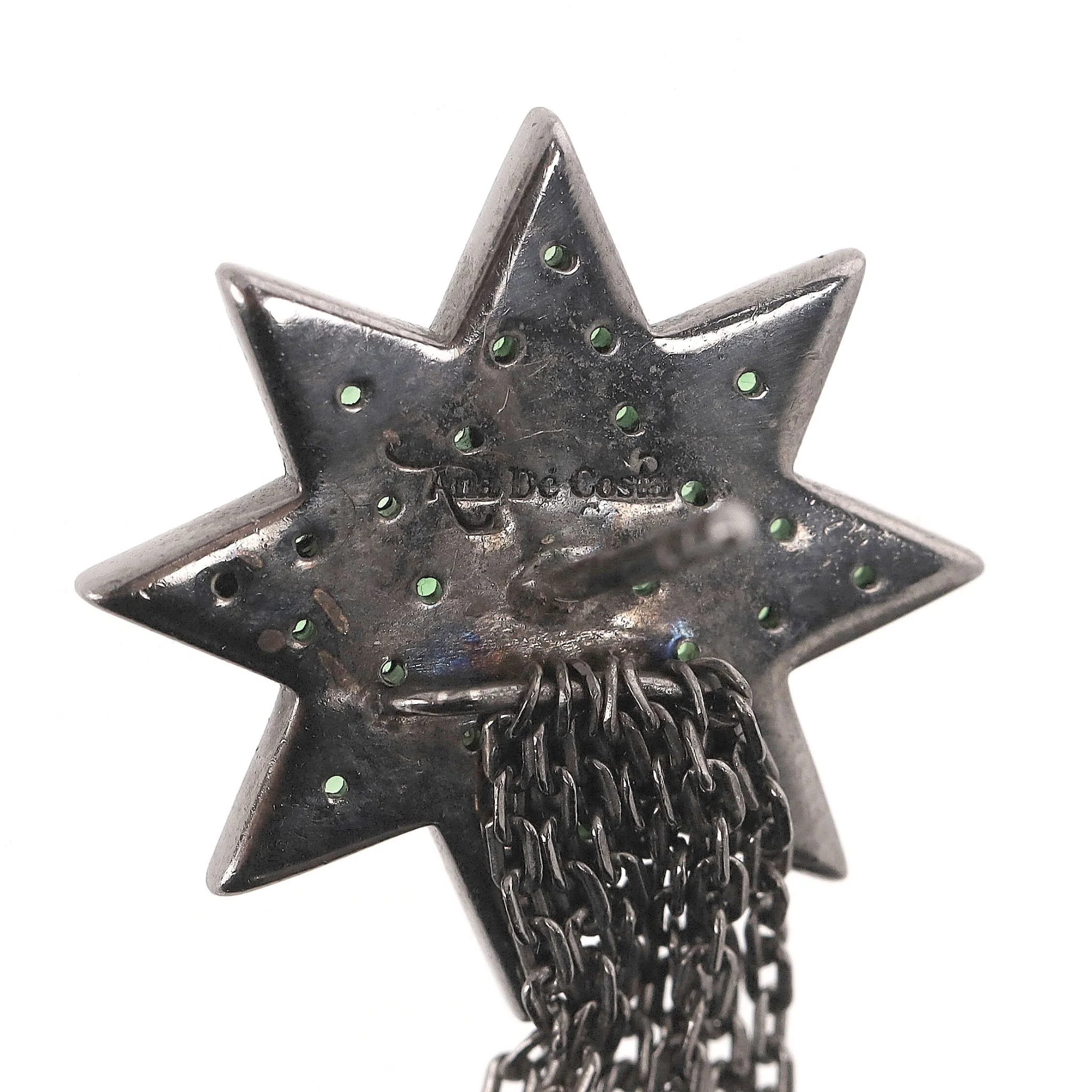 Ana De Costa Shooting Star Earrings in 18k White Gold Rhodium Plated & Tsavorite - Image 7