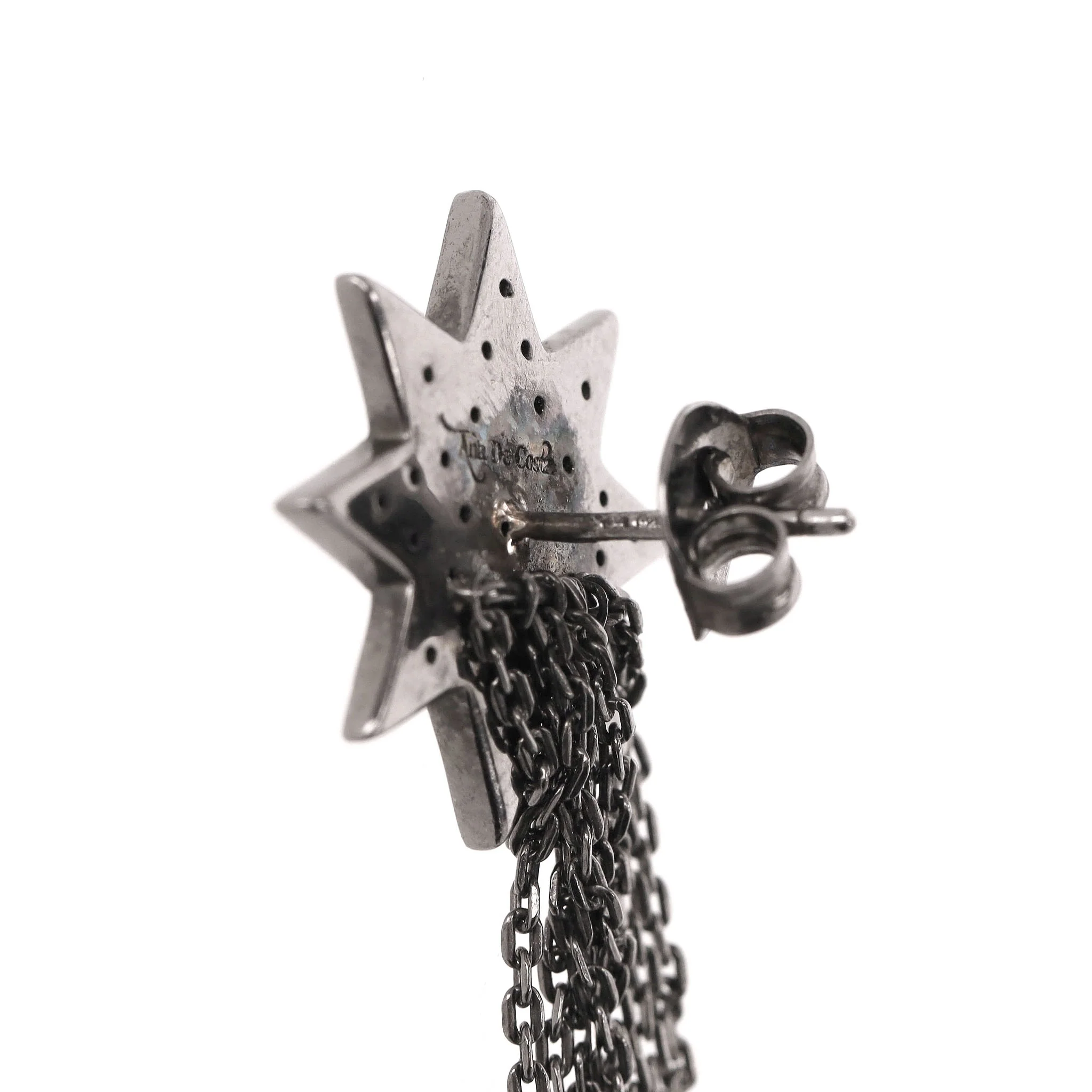 Ana De Costa Shooting Star Earrings in 18k White Gold Rhodium Plated & Tsavorite - Image 8