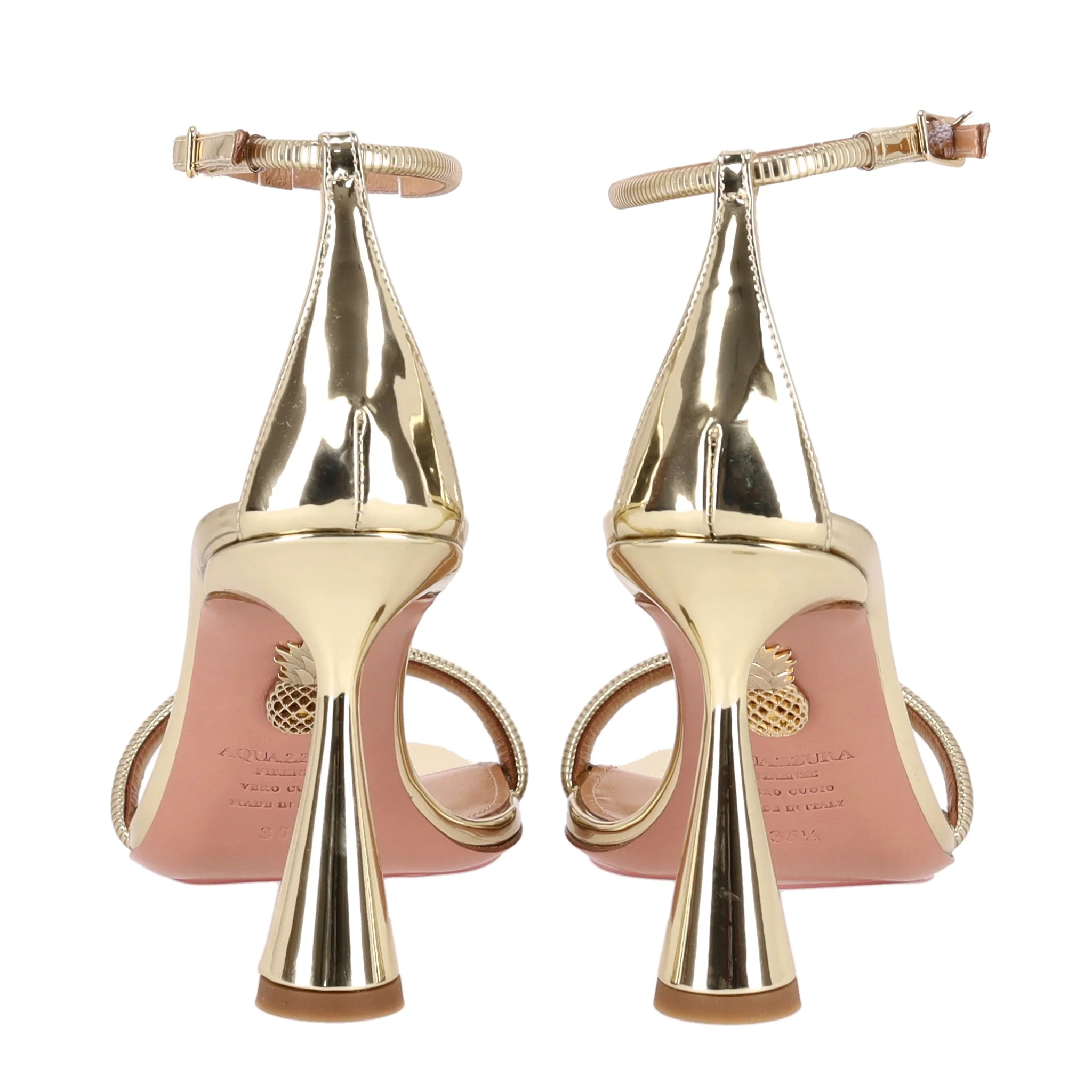 Aquazzura Metallic Leather Hot Sandals. Size 35.5 - Image 5