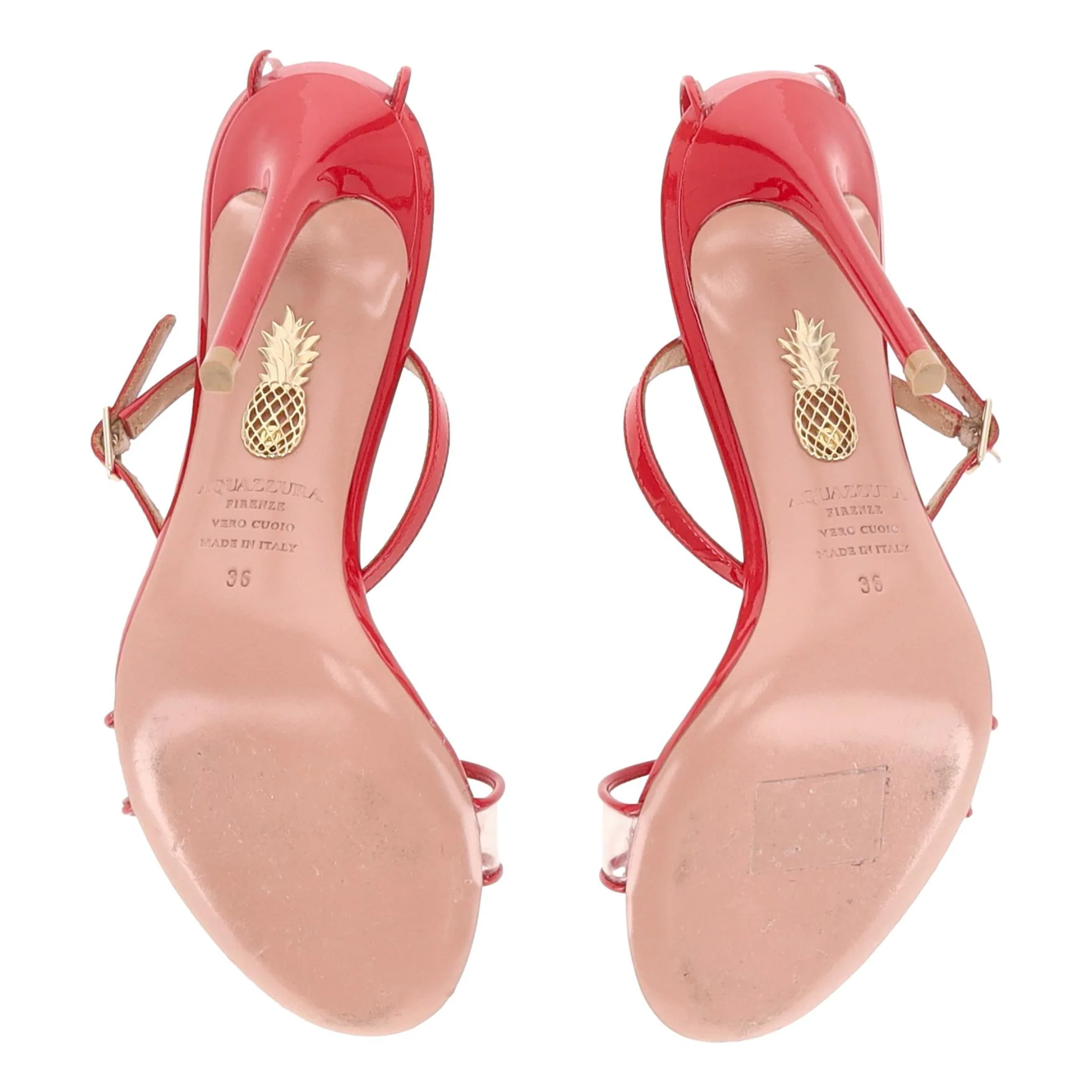 Aquazzura PVC Strap Patent Leather Sandals. Size 36 - Image 6