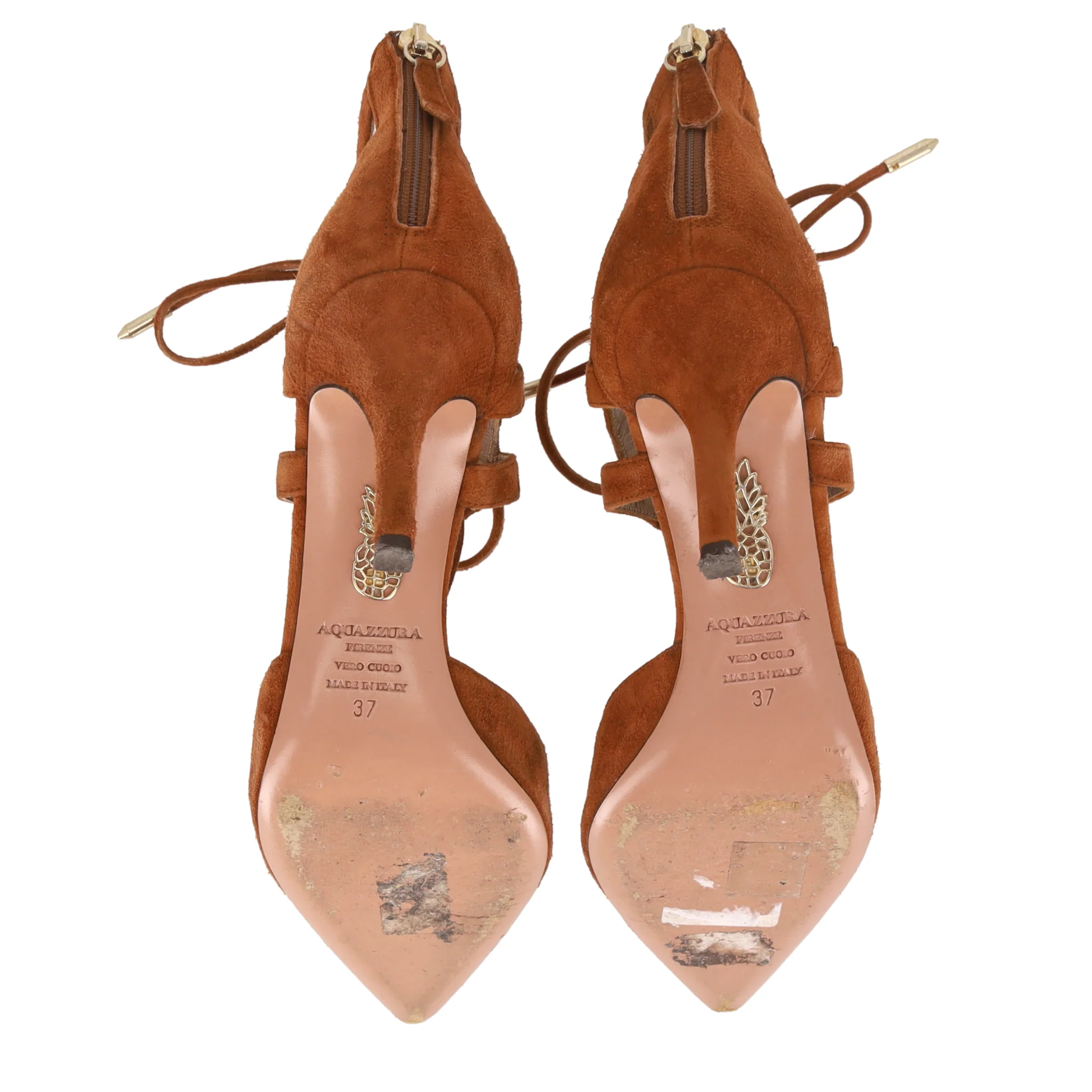 Aquazzura Suede Belgravia Lace-Up Pumps. Size 37 - Image 5