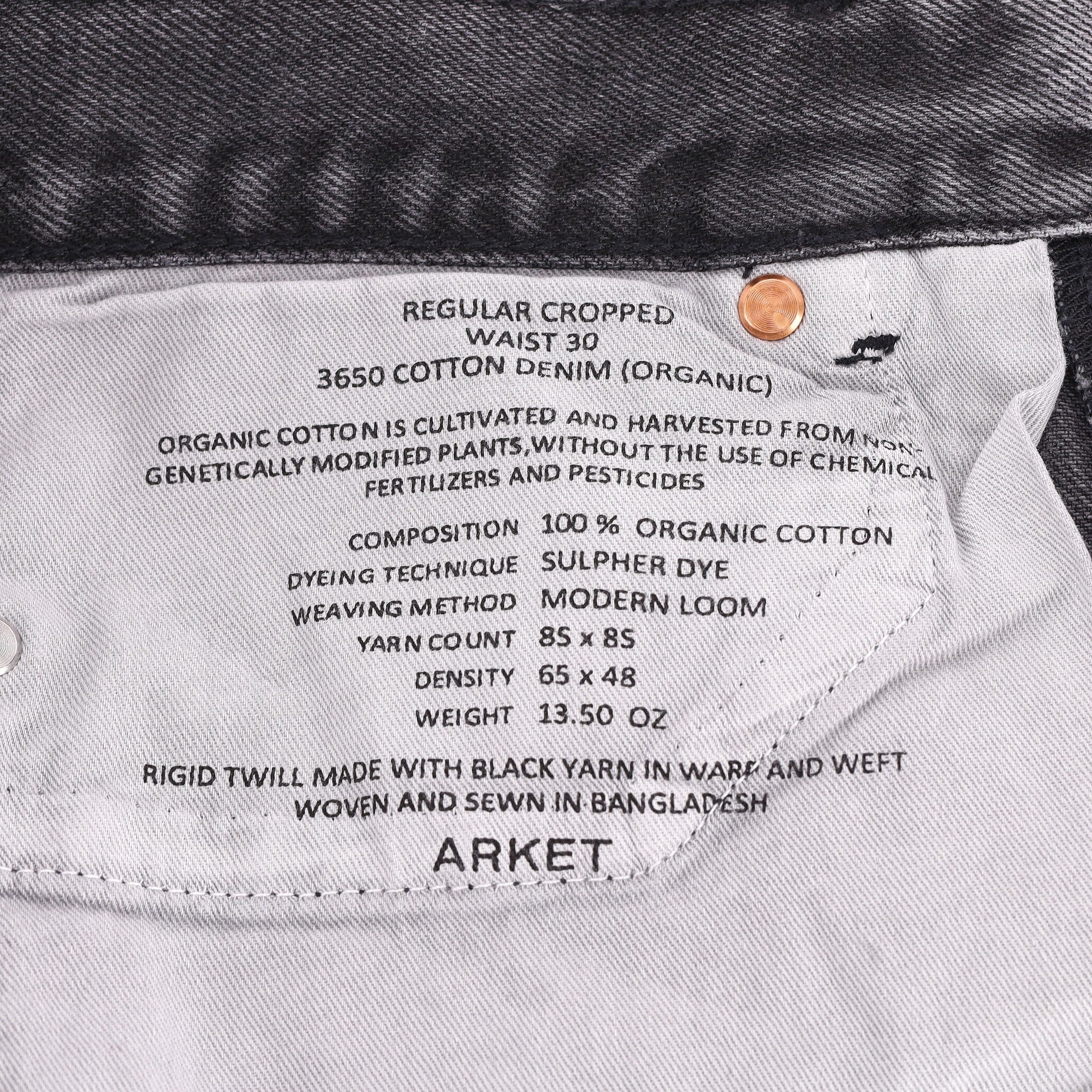 Arket Cropped Cotton Jeans. Size W30 - Image 6