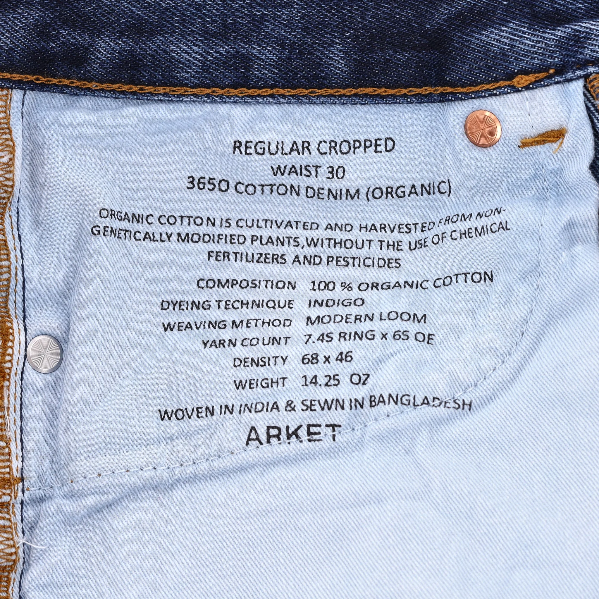 Arket Cropped Cotton Jeans. Size W30 - Image 7