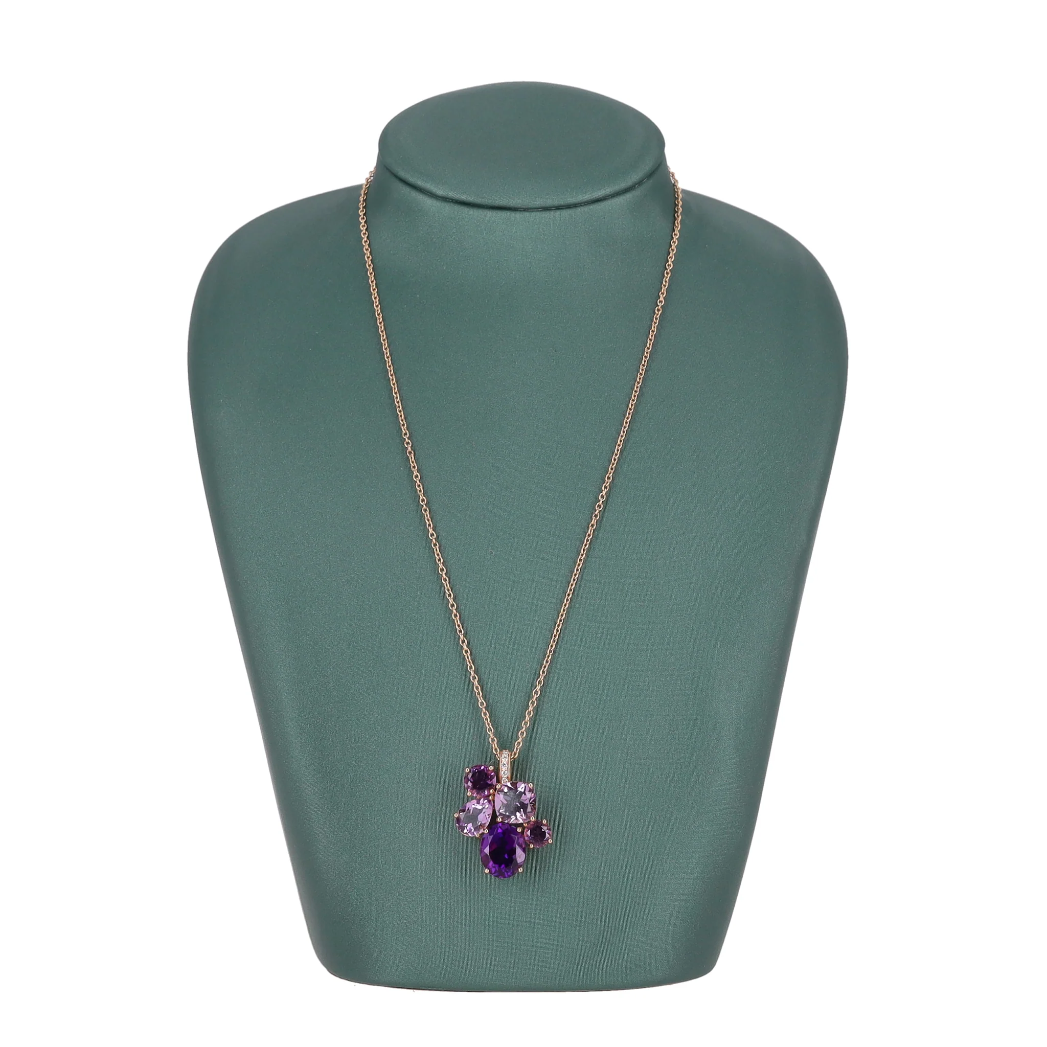 Asprey Chaos Pendant With Amethyst, Kunzite & Diamond In 18k Rose Gold Necklace - Image 4
