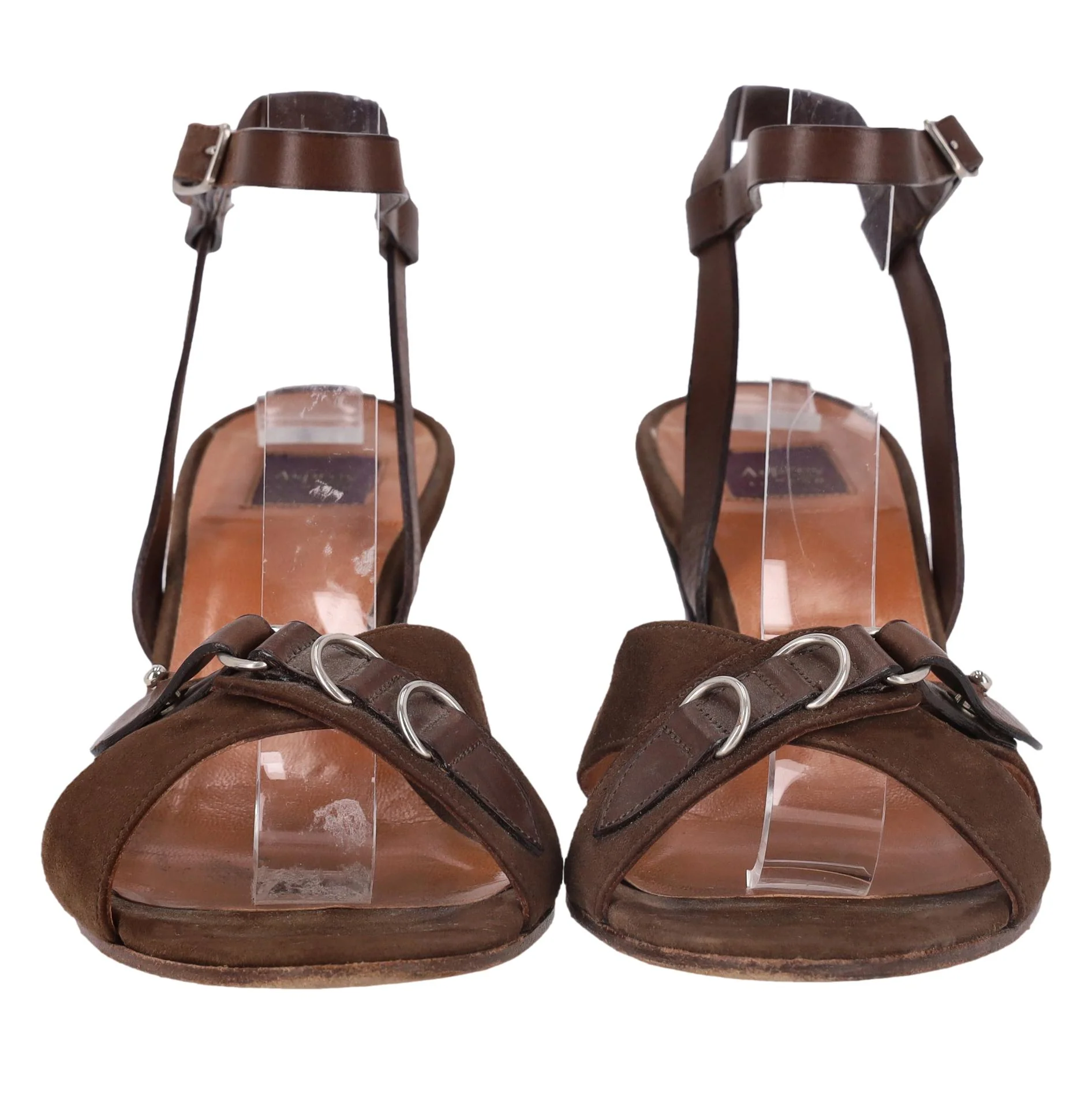 Asprey London Buckle Detail Suede Sandals. Size 37 - Image 2
