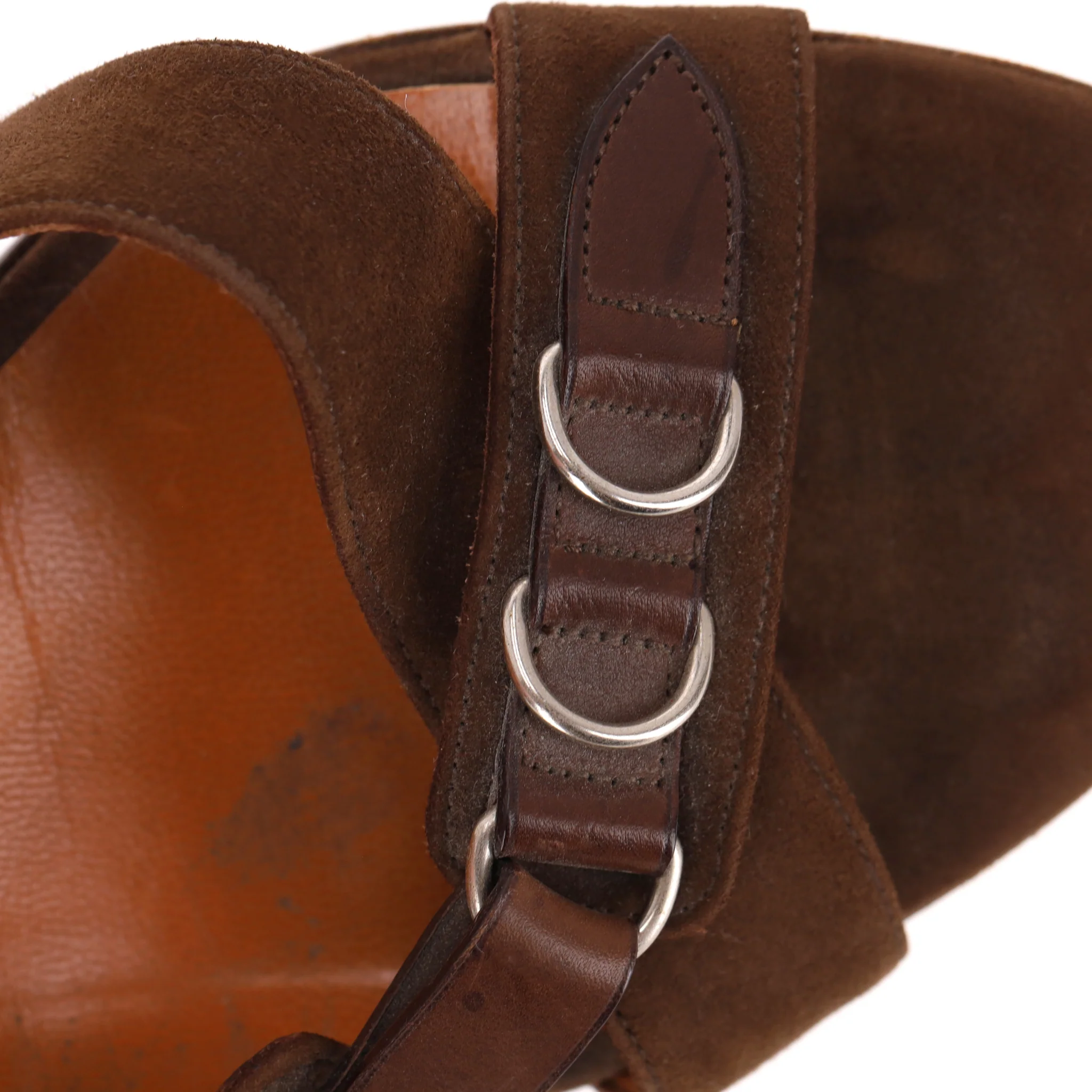Asprey London Buckle Detail Suede Sandals. Size 37 - Image 6
