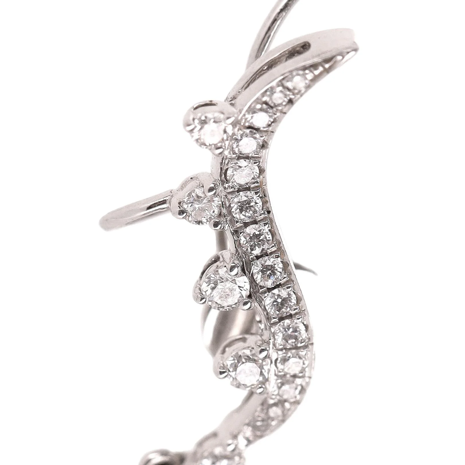Aureliean Lover's Ruby & Diamond Ear Climber Earrings In 18k White Gold - Image 4