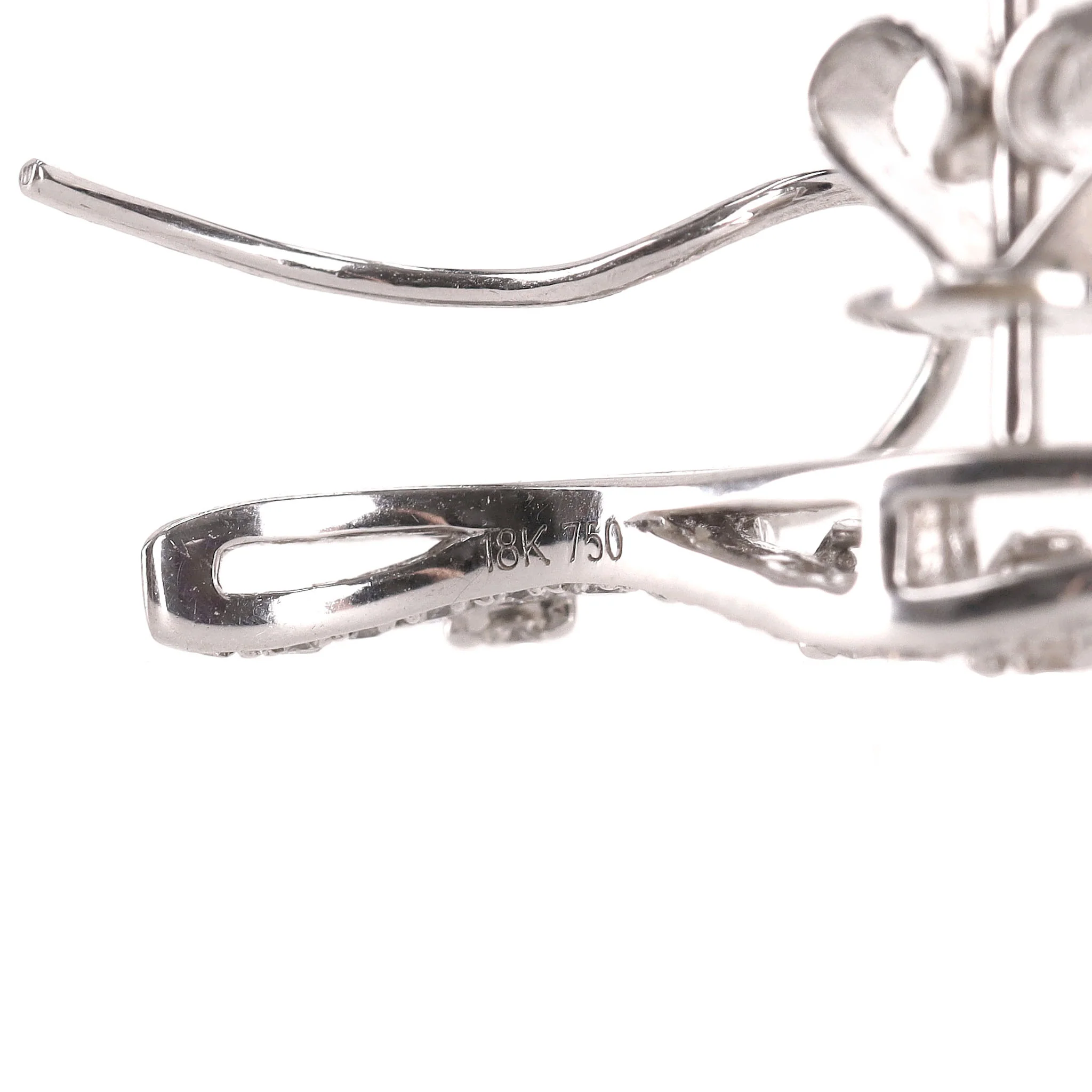 Aureliean Lover's Ruby & Diamond Ear Climber Earrings In 18k White Gold - Image 7