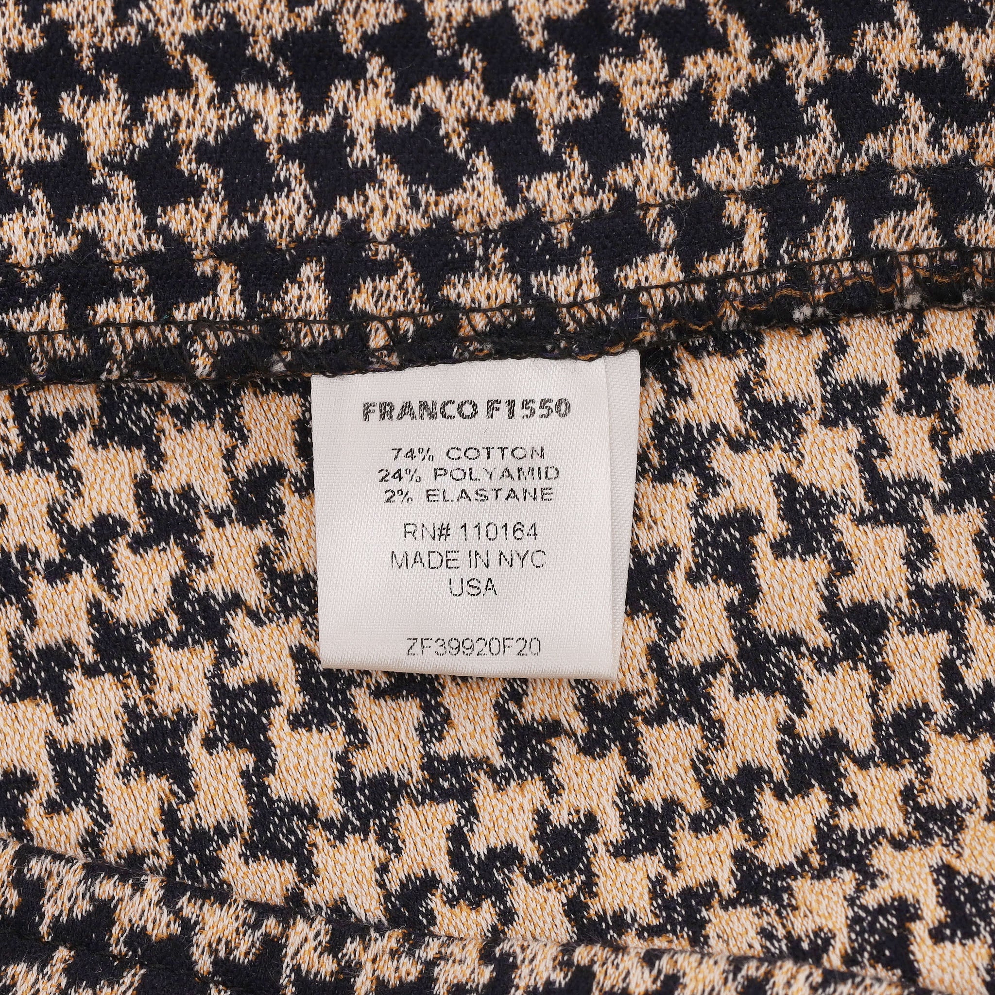 Avenue Montaigne Houndstooth Pattern Cotton Blend Trousers. Size 2US - Image 6