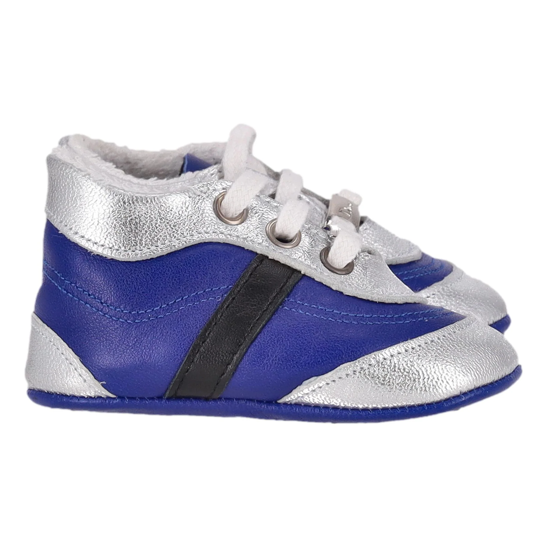 Baby Dior Metallic Leather Sneakers/Slippers. Size 18 - Image 3