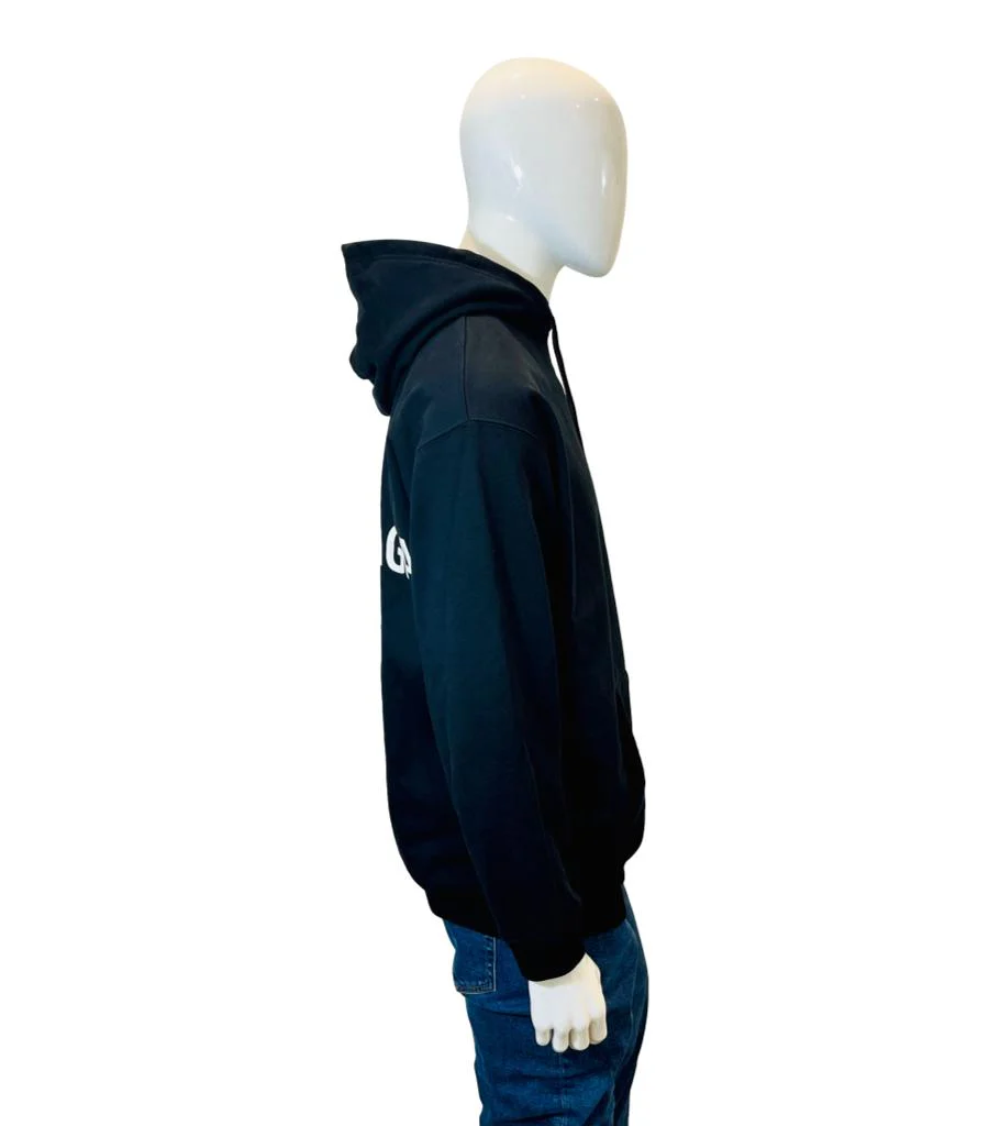 Balenciaga Logo Cotton Hoodie. Size L - Image 4