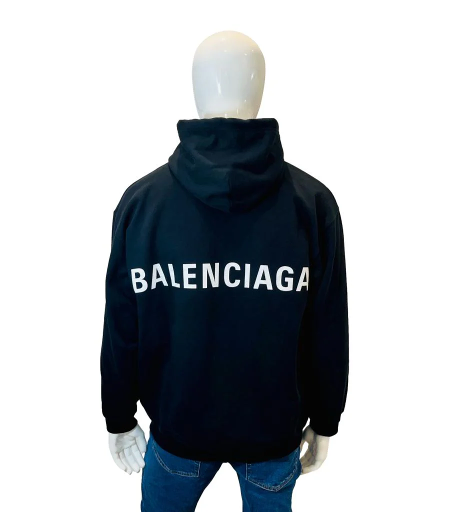 Balenciaga Logo Cotton Hoodie. Size L - Image 5