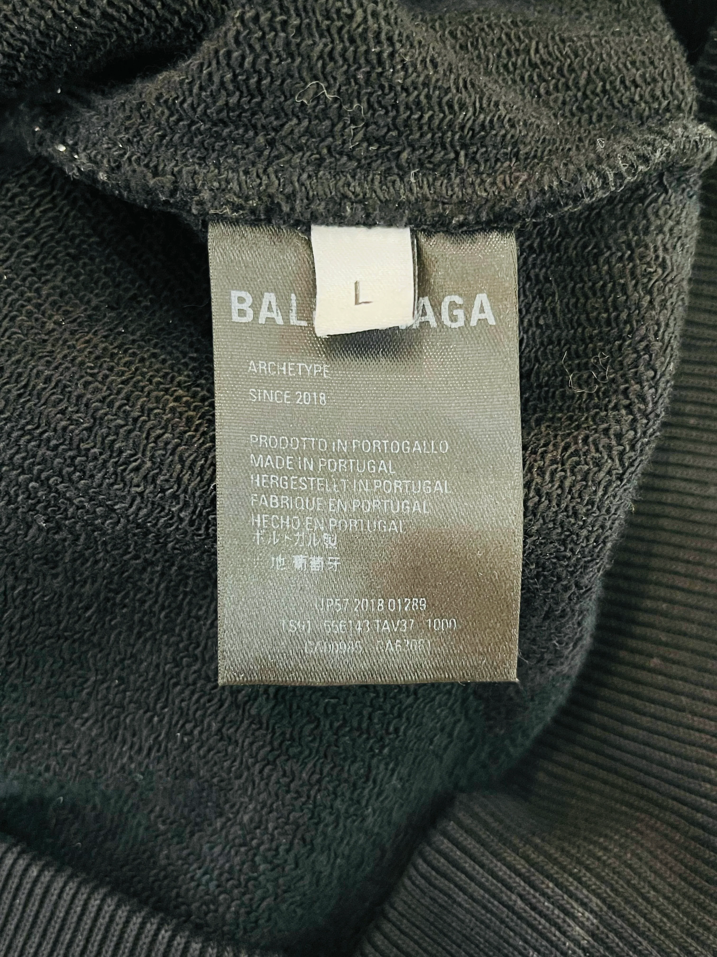 Balenciaga Logo Cotton Hoodie. Size L - Image 7