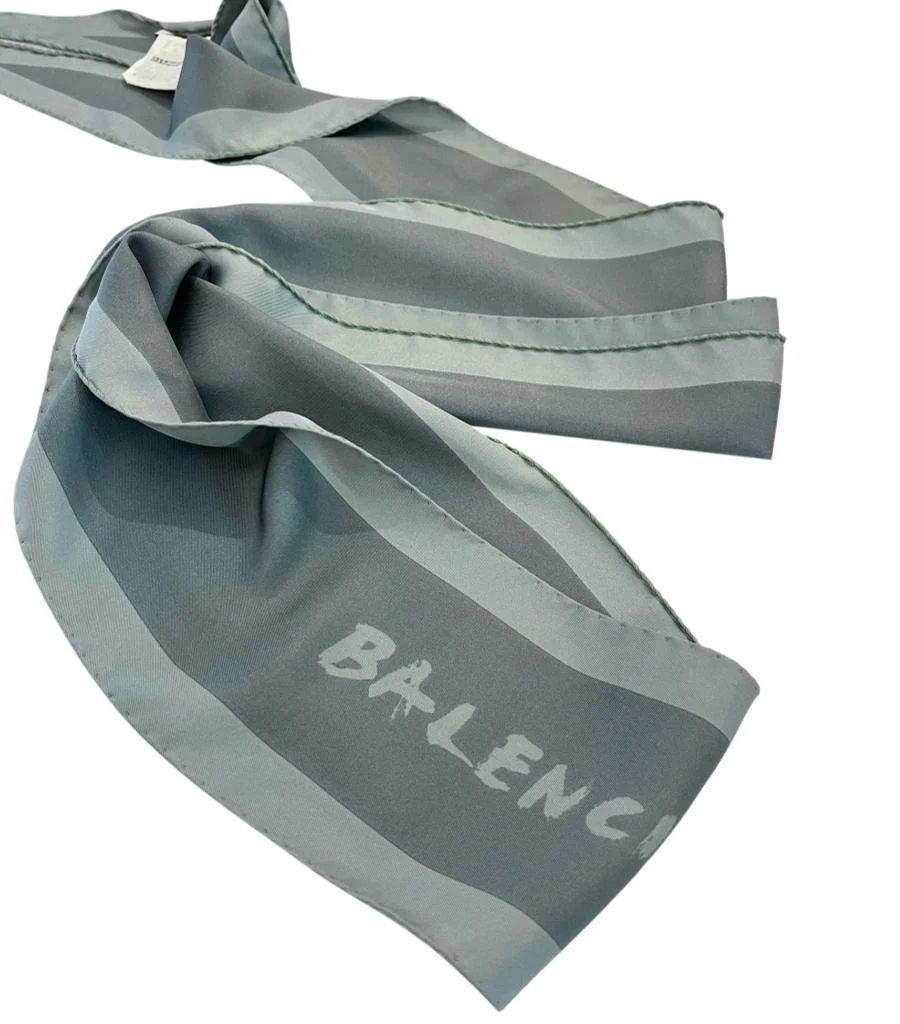 Balenciaga Skinny Logo Silk Scarf - Image 3
