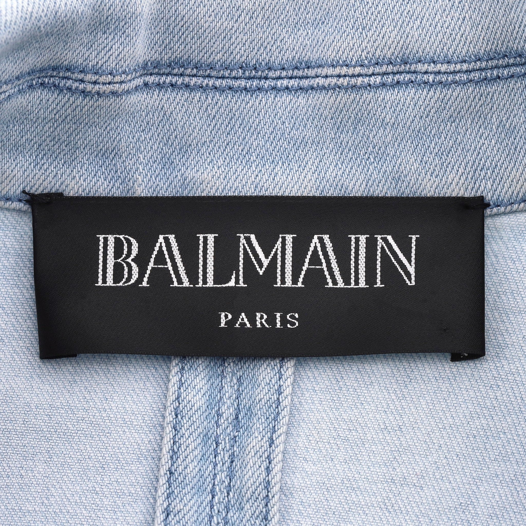Balmain Double-Breasted Denim Jacket/Blazer. Size 34FR - Image 7