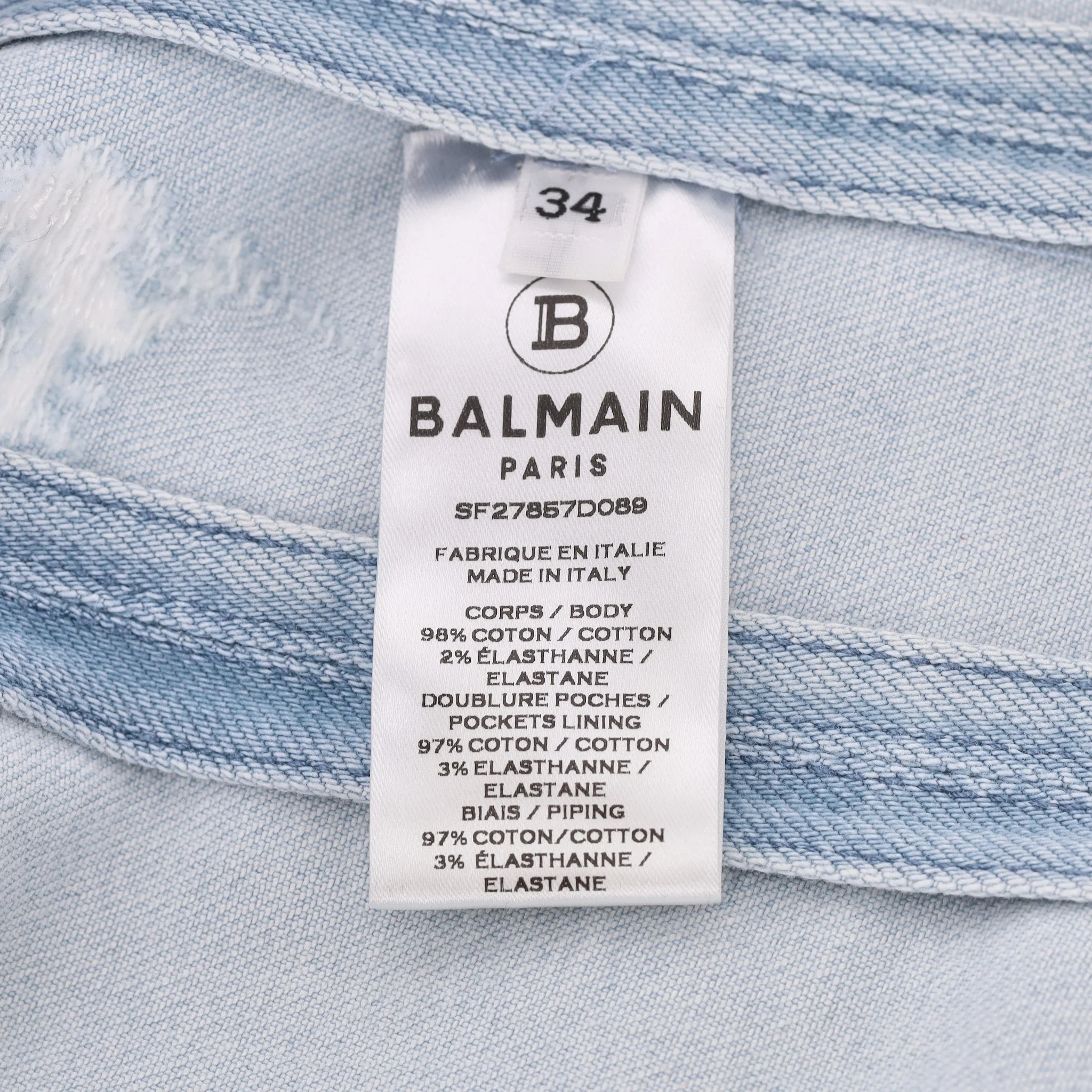 Balmain Double-Breasted Denim Jacket/Blazer. Size 34FR - Image 8