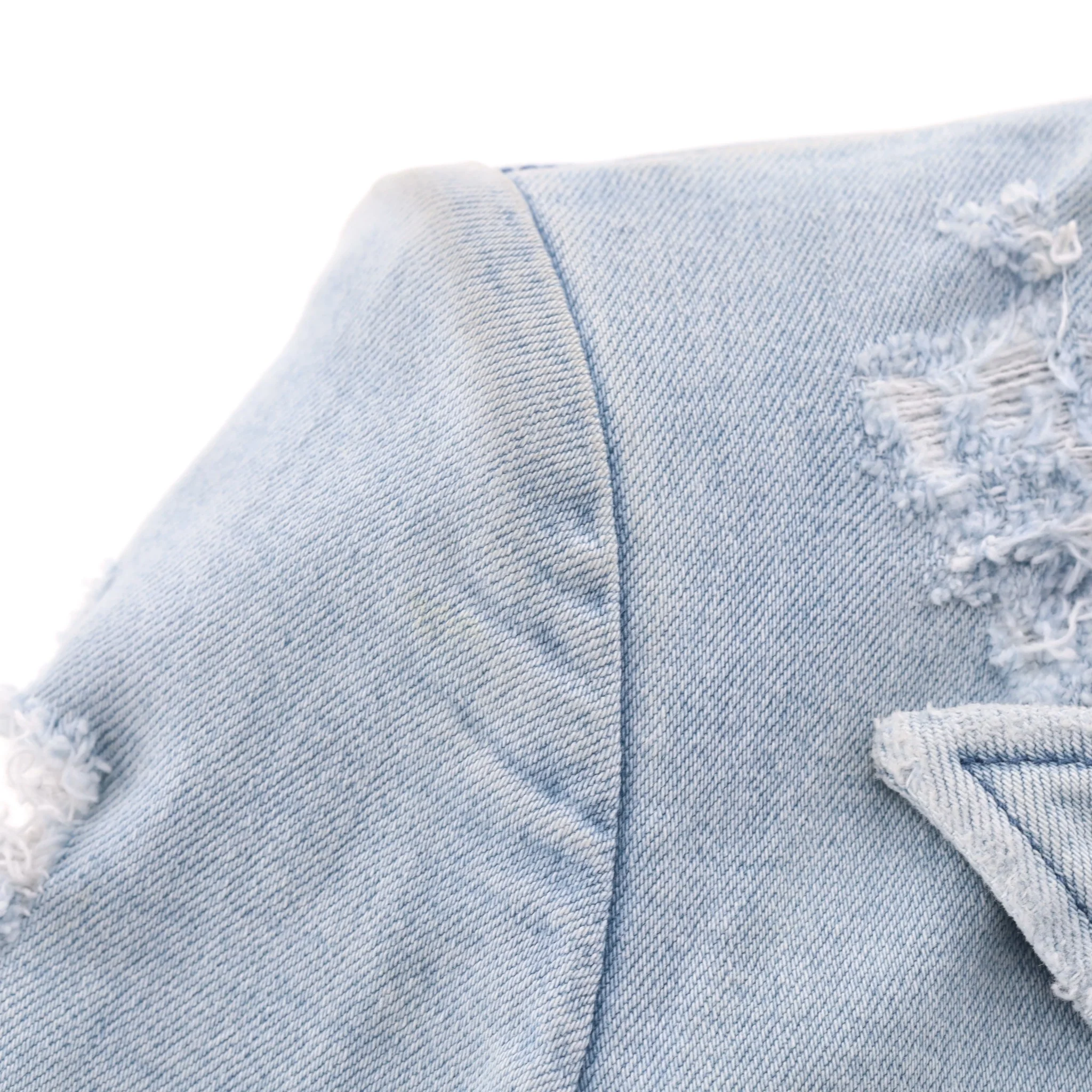 Balmain Double-Breasted Denim Jacket/Blazer. Size 34FR - Image 9