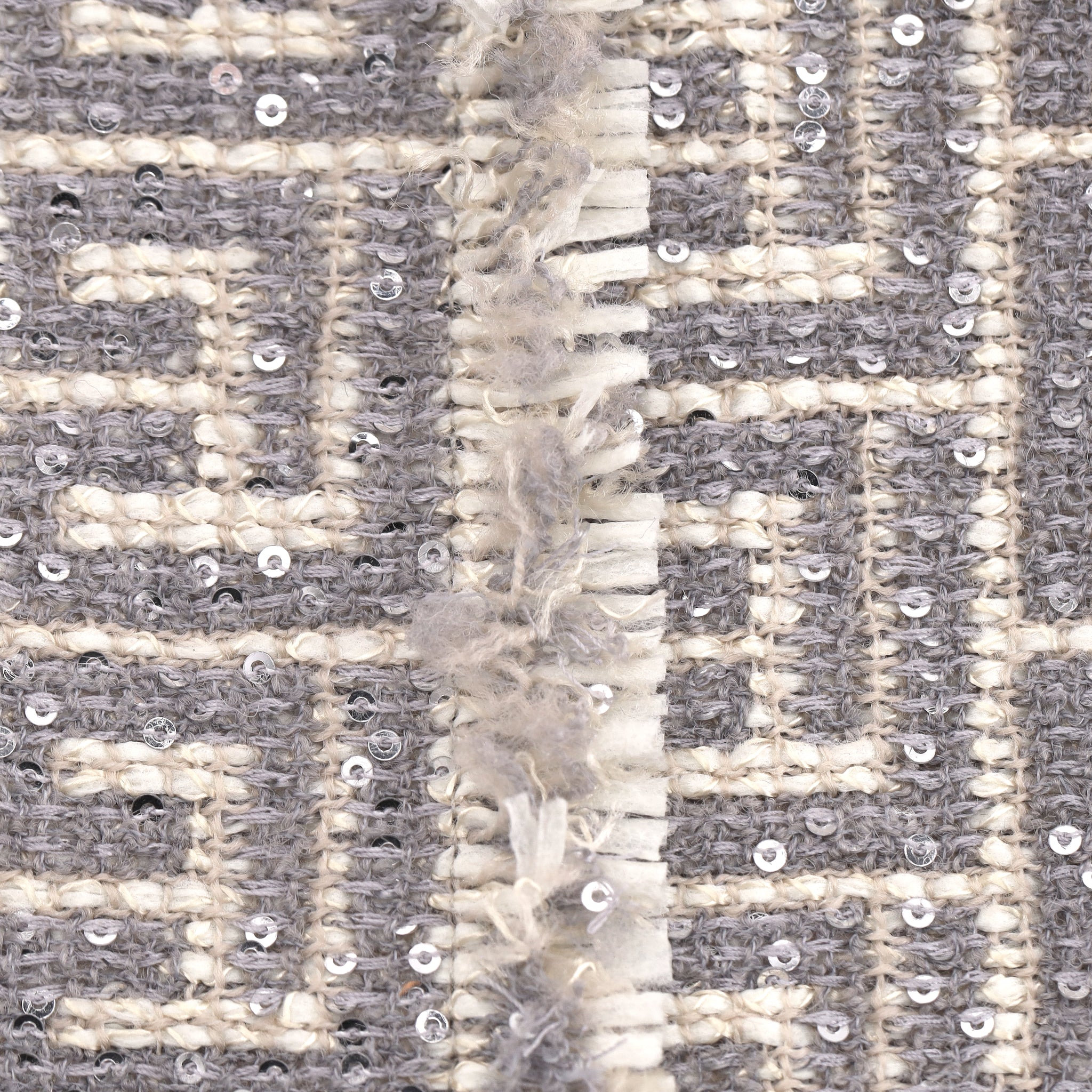 Balmain Fringed Sequin-Embellished Tweed Monogram Blazer. Size 38FR - Image 6