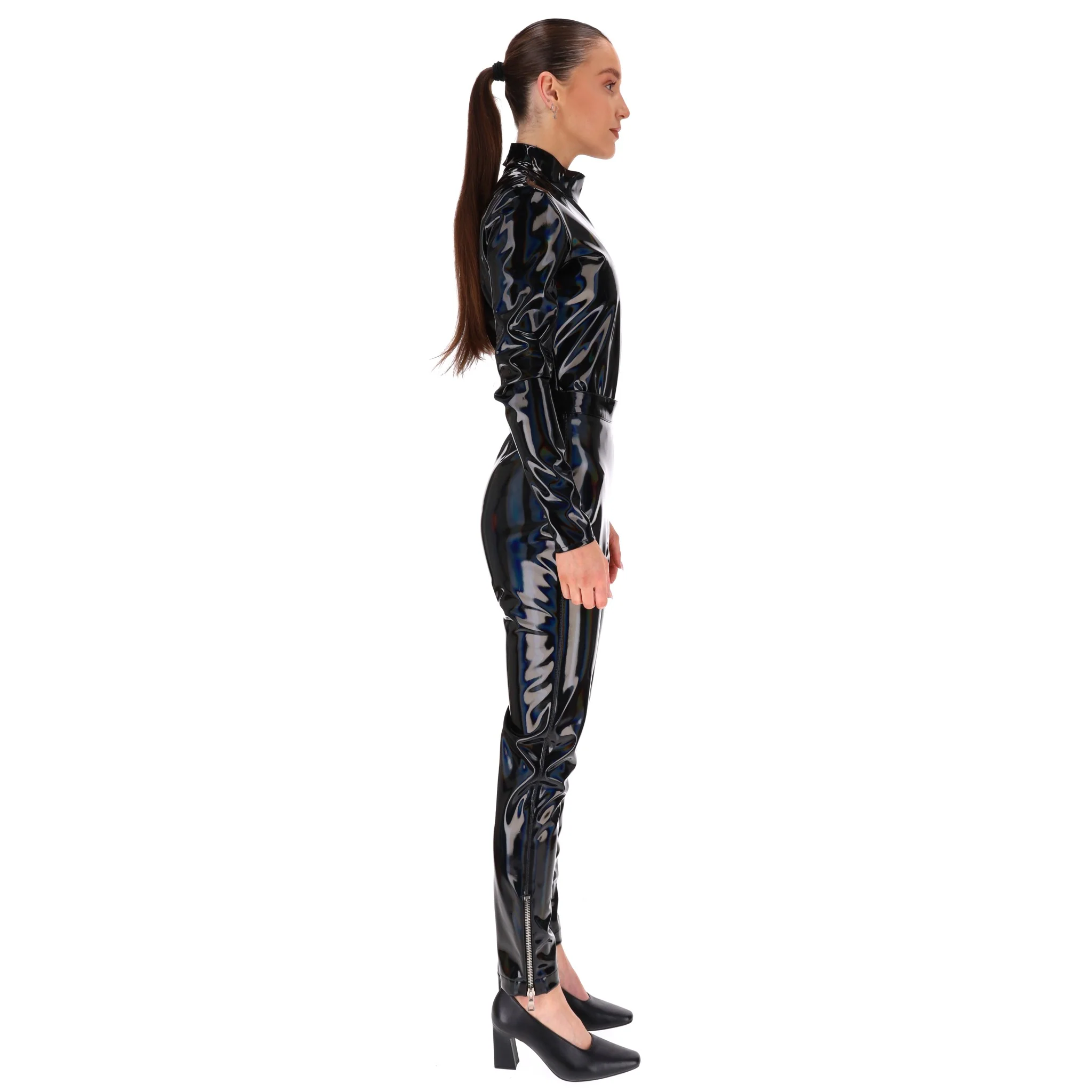 Balmain Iridescent Vinyl Two-Piece Set. Size 36FR - Image 3