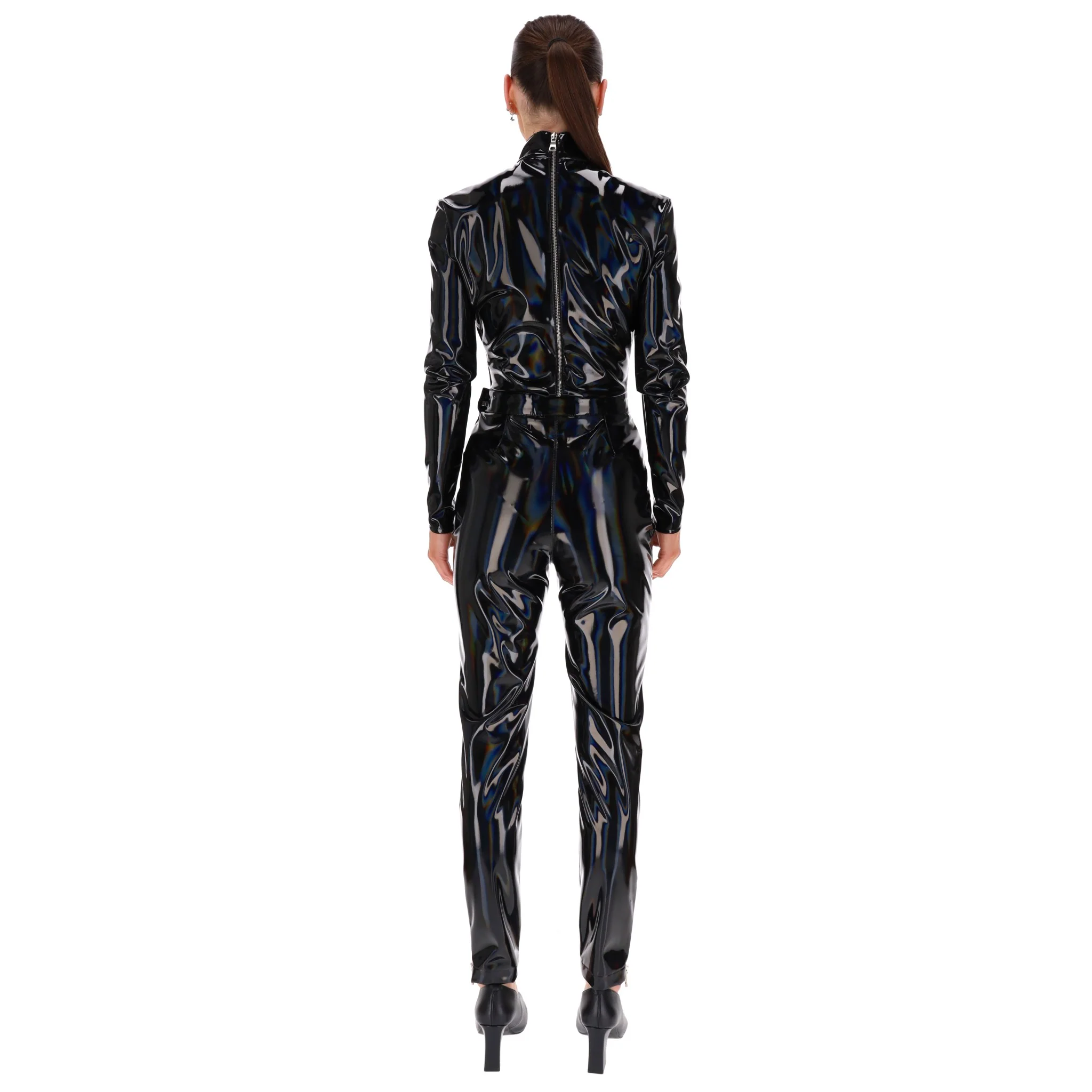 Balmain Iridescent Vinyl Two-Piece Set. Size 36FR - Image 4